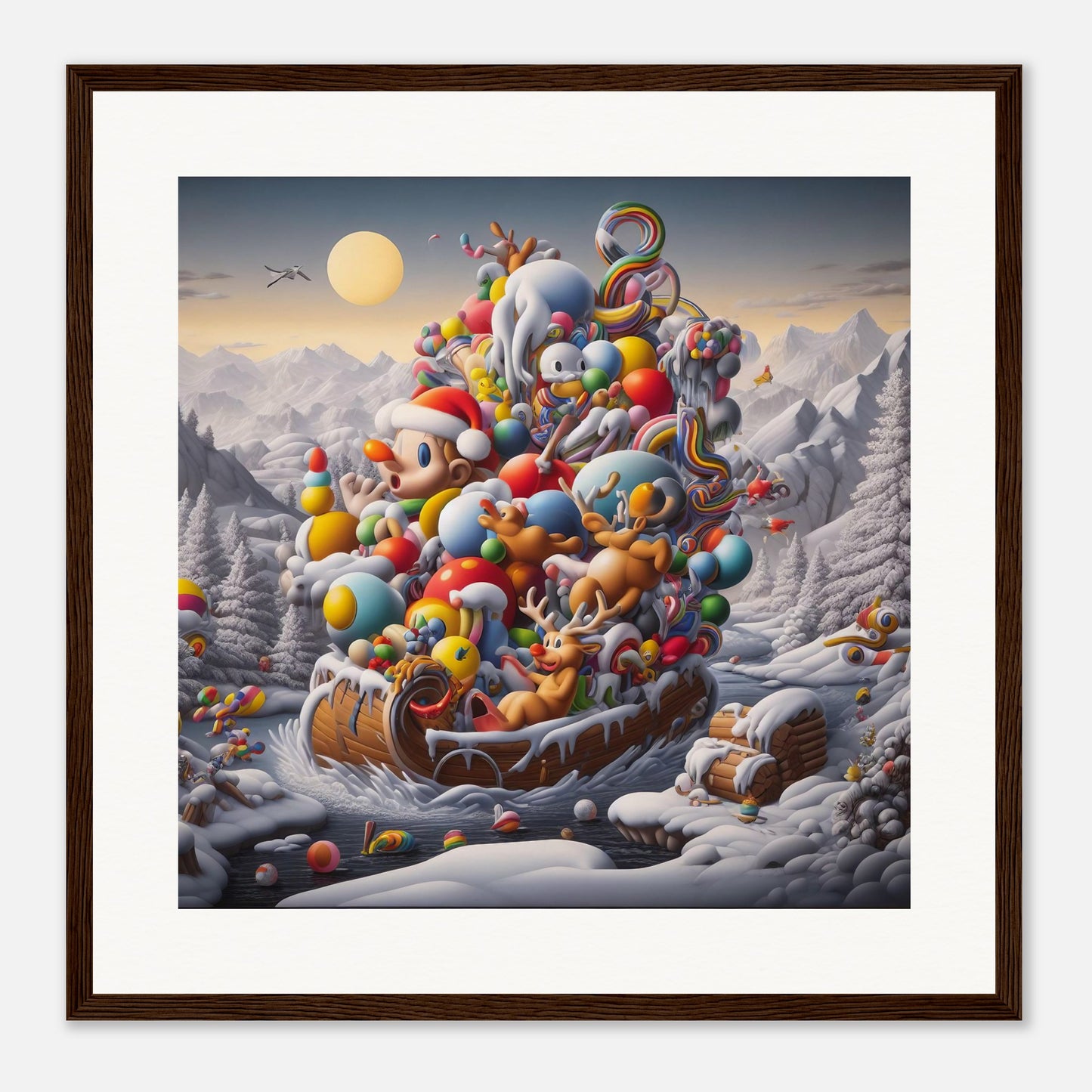 Wall Art - Winter 59 - Boy, Sleigh, Toys