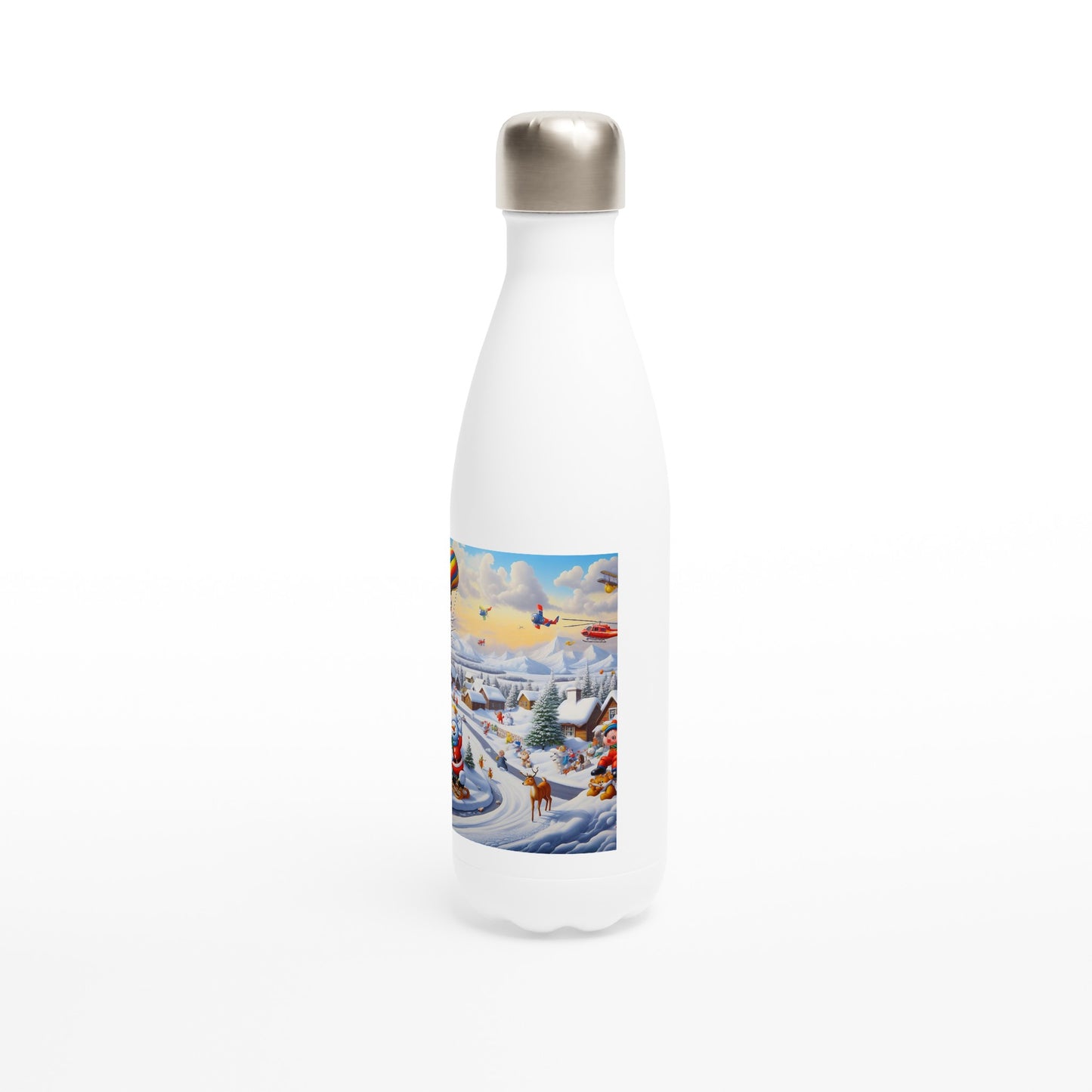 White 17oz Stainless Steel Water Bottle - Winter 192