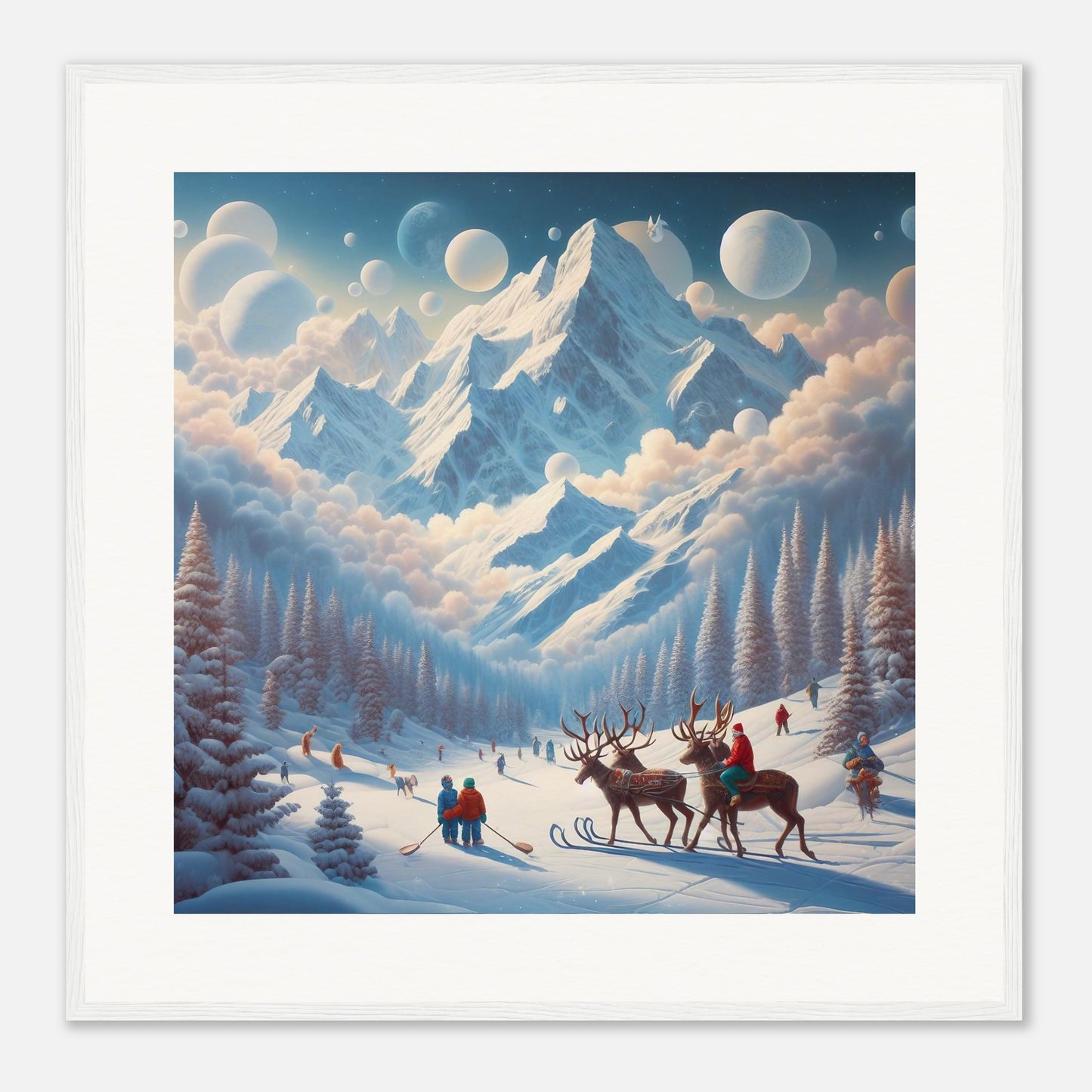 Wall Art - Winter 34 - Deer and planets