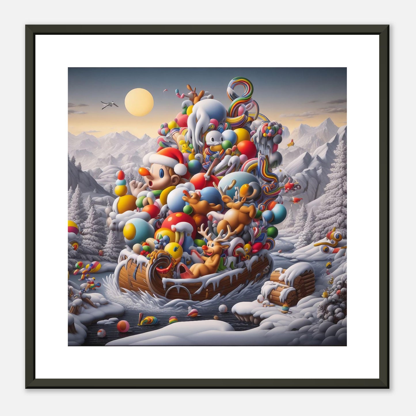 Wall Art - Winter 59 - Boy, Sleigh, Toys