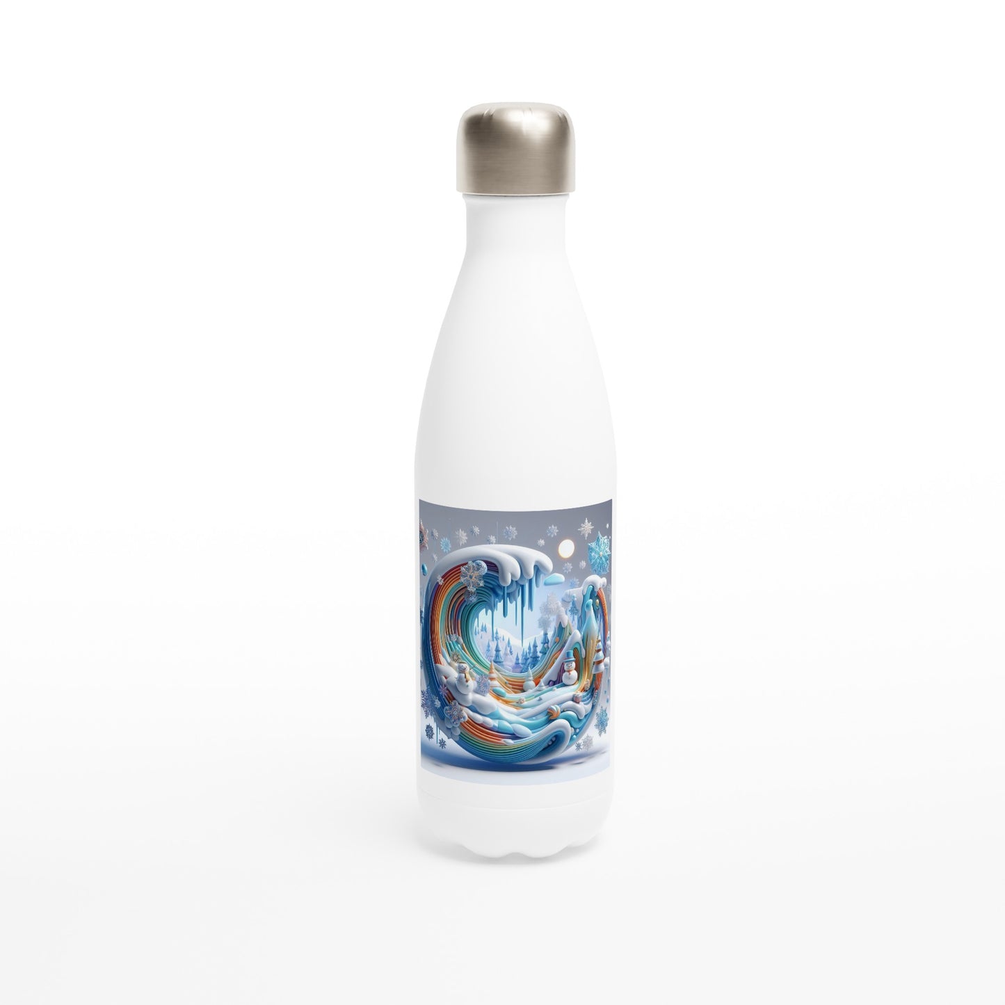 White 17oz Stainless Steel Water Bottle - Winter 85
