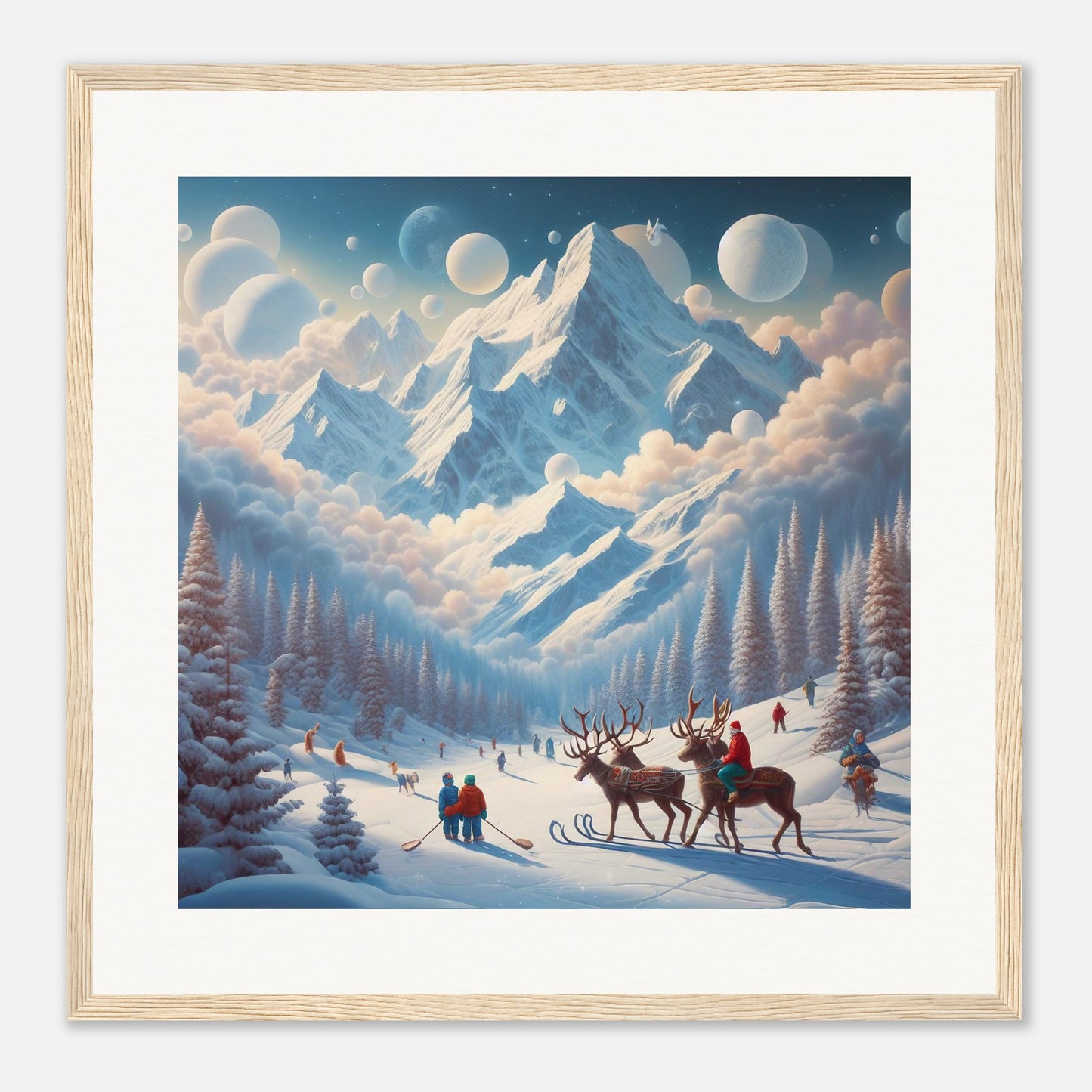 Wall Art - Winter 34 - Deer and planets