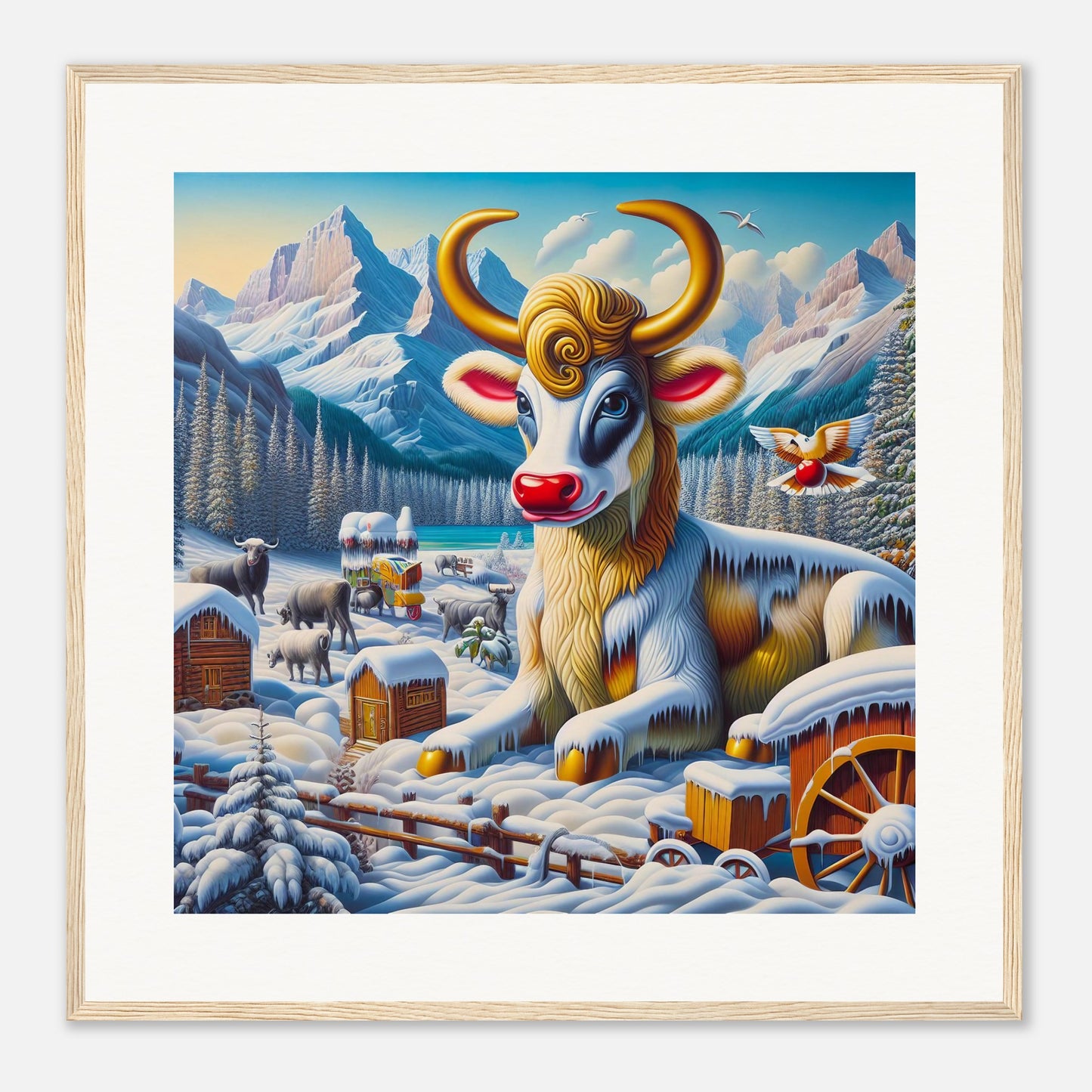 Wall Art - Winter 70 - Sitting cow