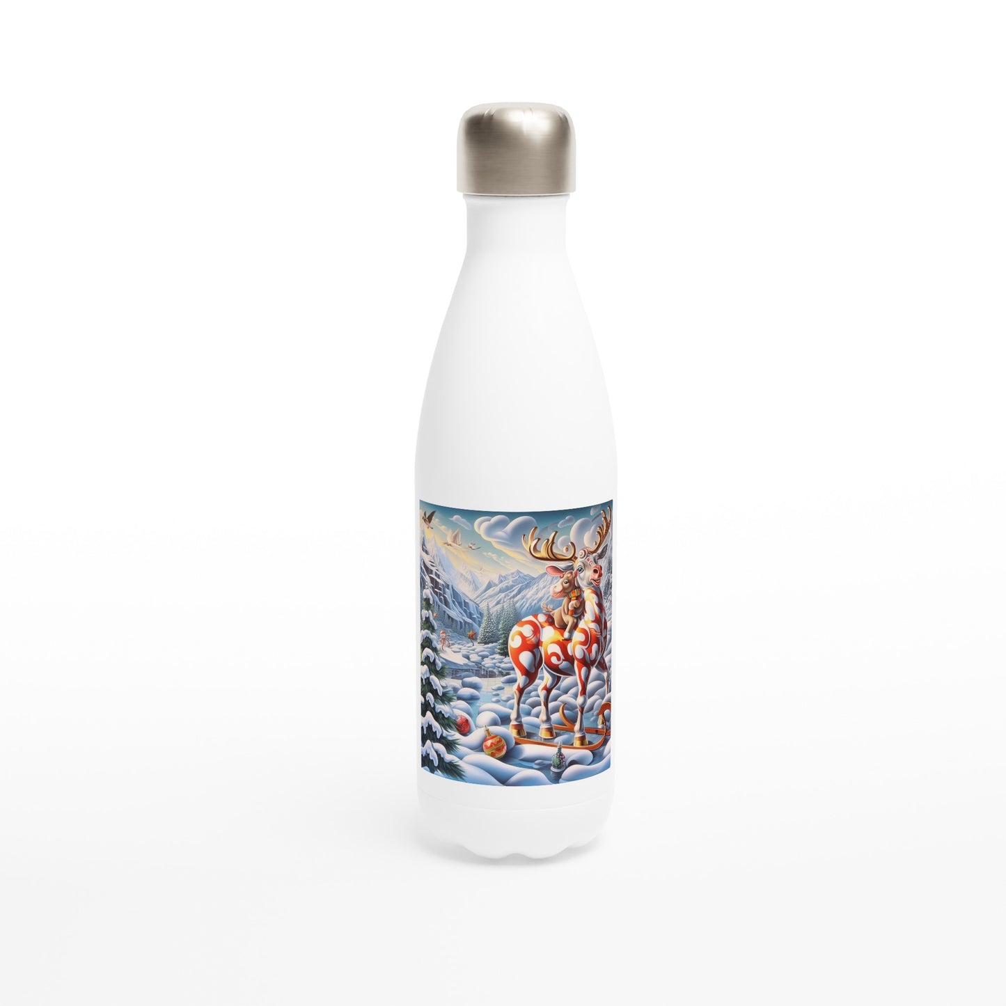 White 17oz Stainless Steel Water Bottle - Winter 98