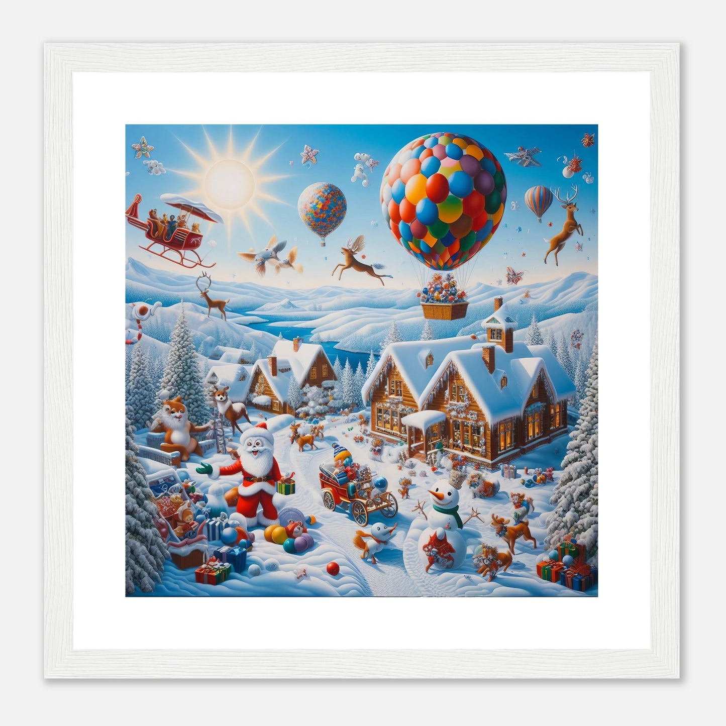 Wall Art - Winter 40 - Hot air balloon and snowman