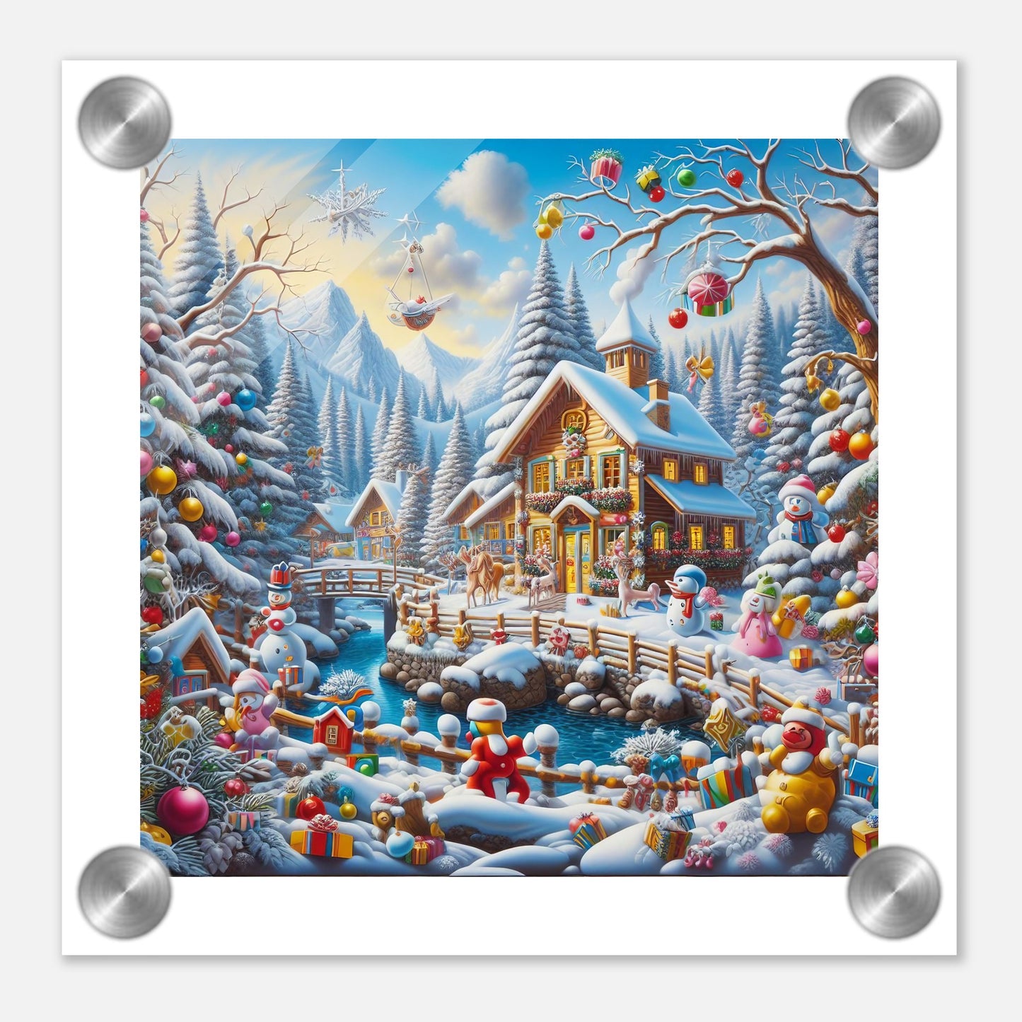 Wall Art - Winter 13 - Village nestled in a snow-covered mountain valley