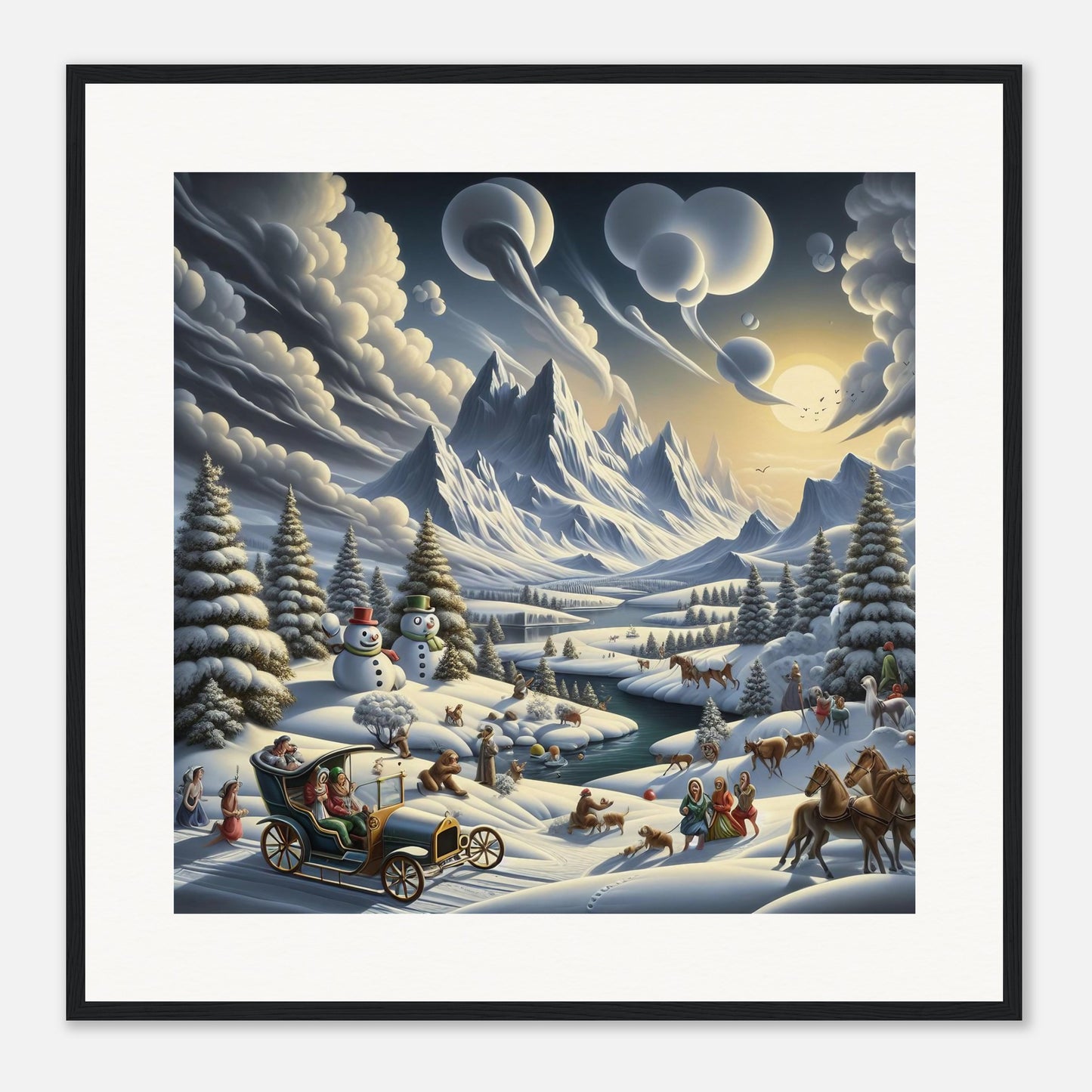 Wall Art - Winter 3 - Car, river, mountains