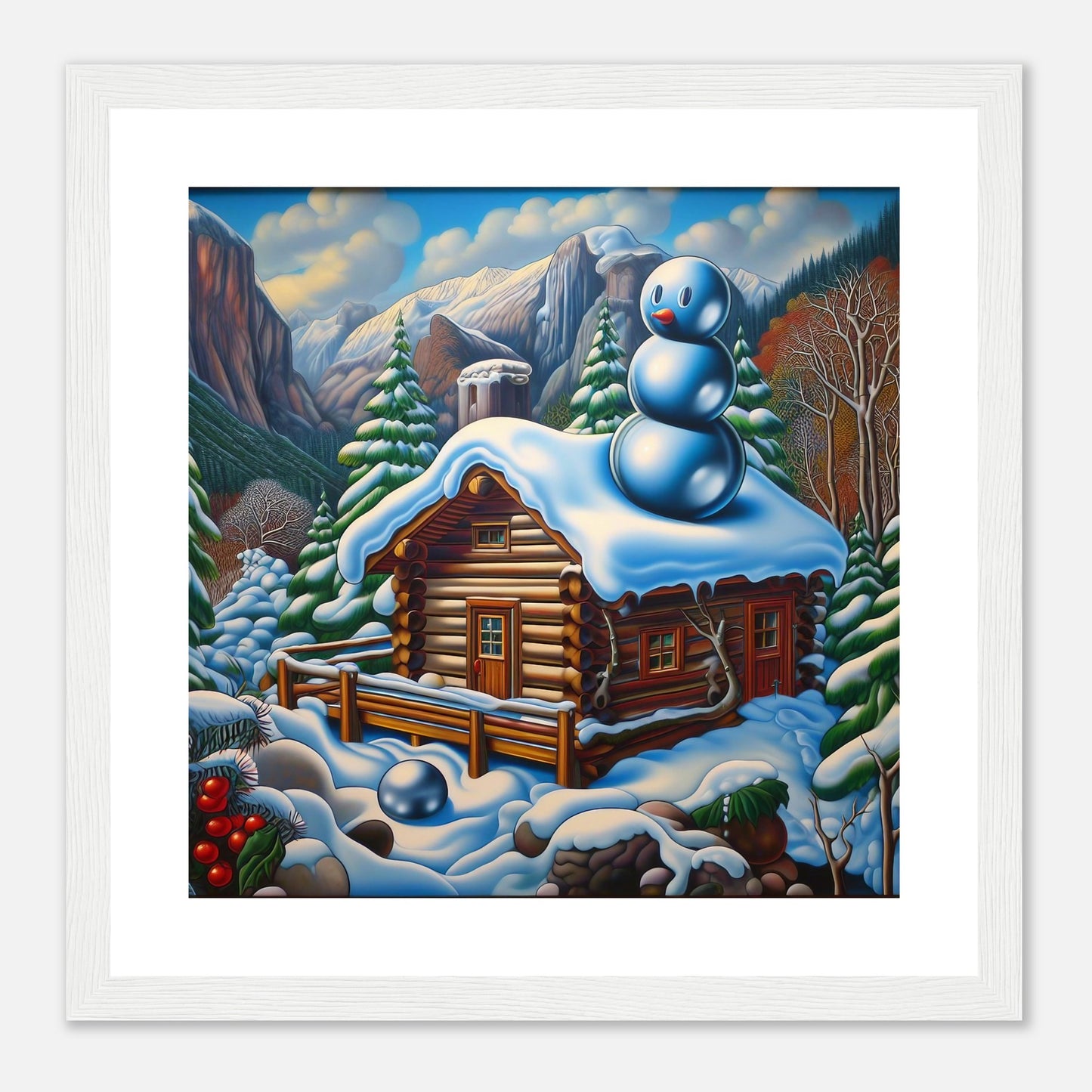 Wall Art - Winter 22 - Snowman on rooftop