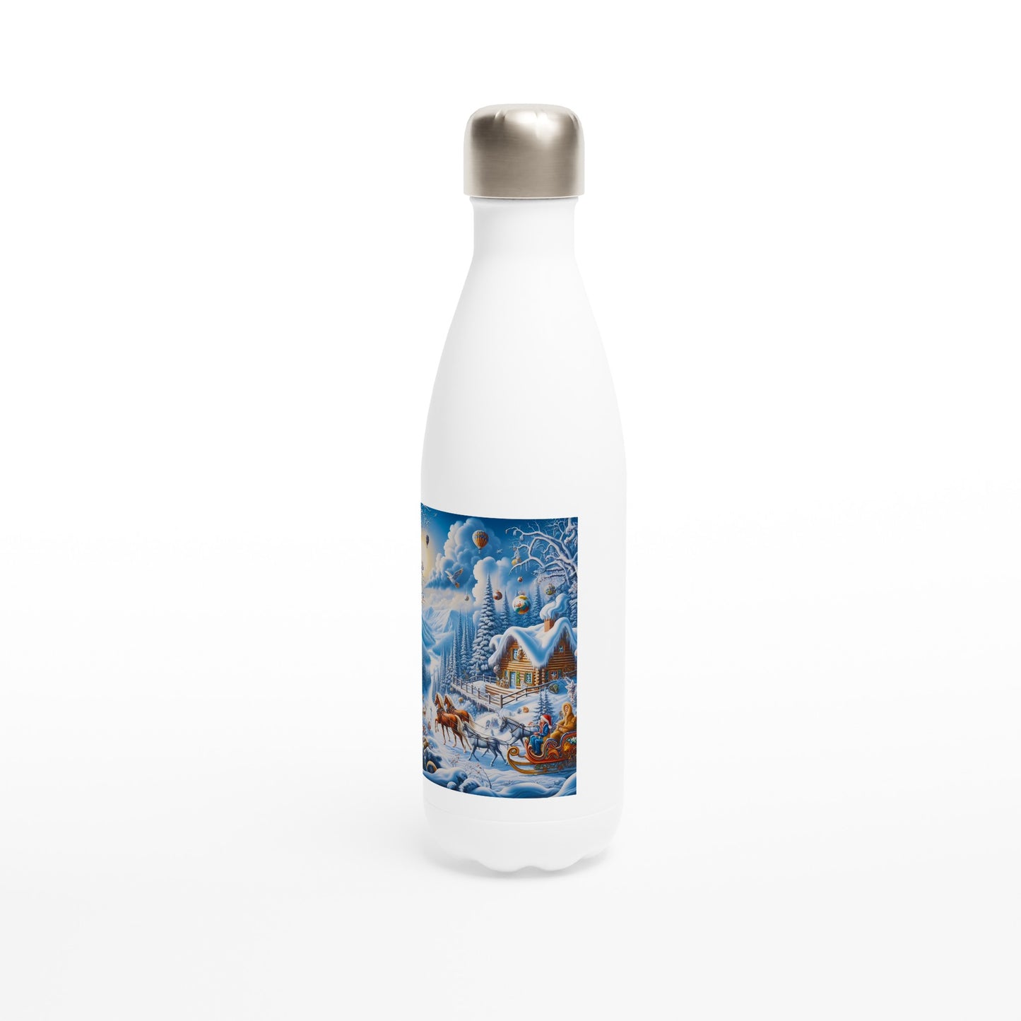 White 17oz Stainless Steel Water Bottle - Winter 164