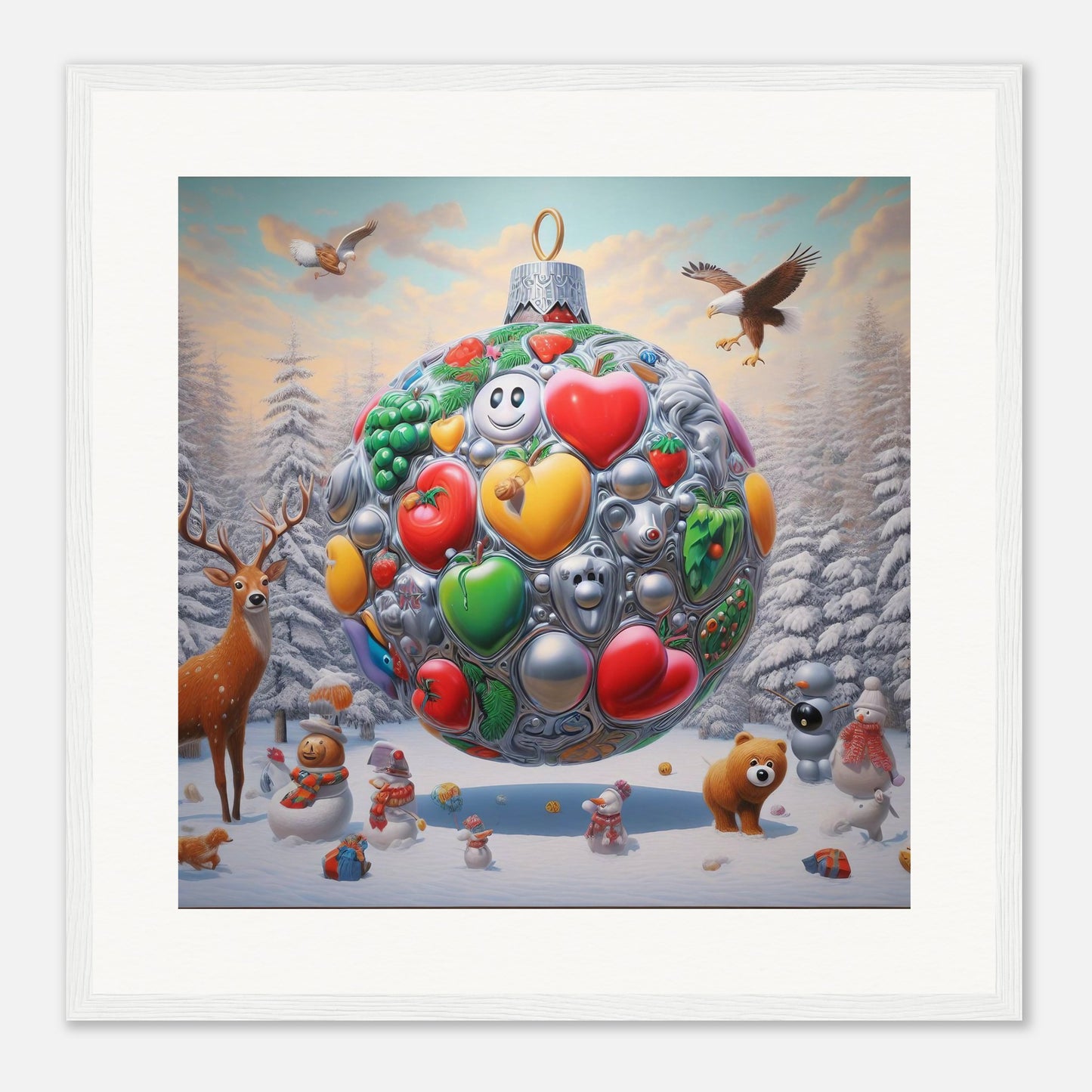 Wall Art - Winter 67 - Christmas ornament and a deer