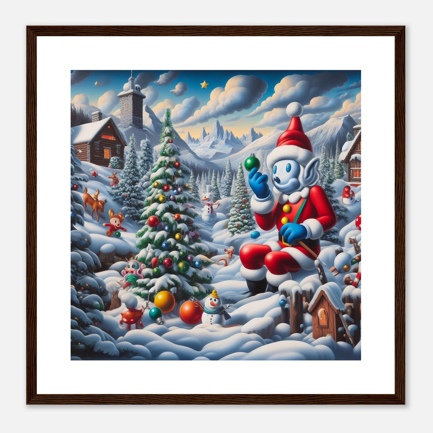 Wall Art - Winter 42 - Snowman and Christmas tree