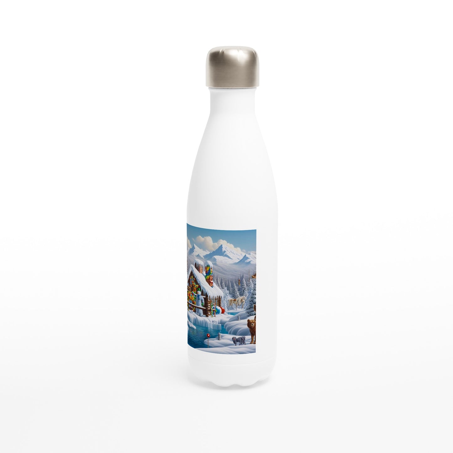 White 17oz Stainless Steel Water Bottle - Winter 181