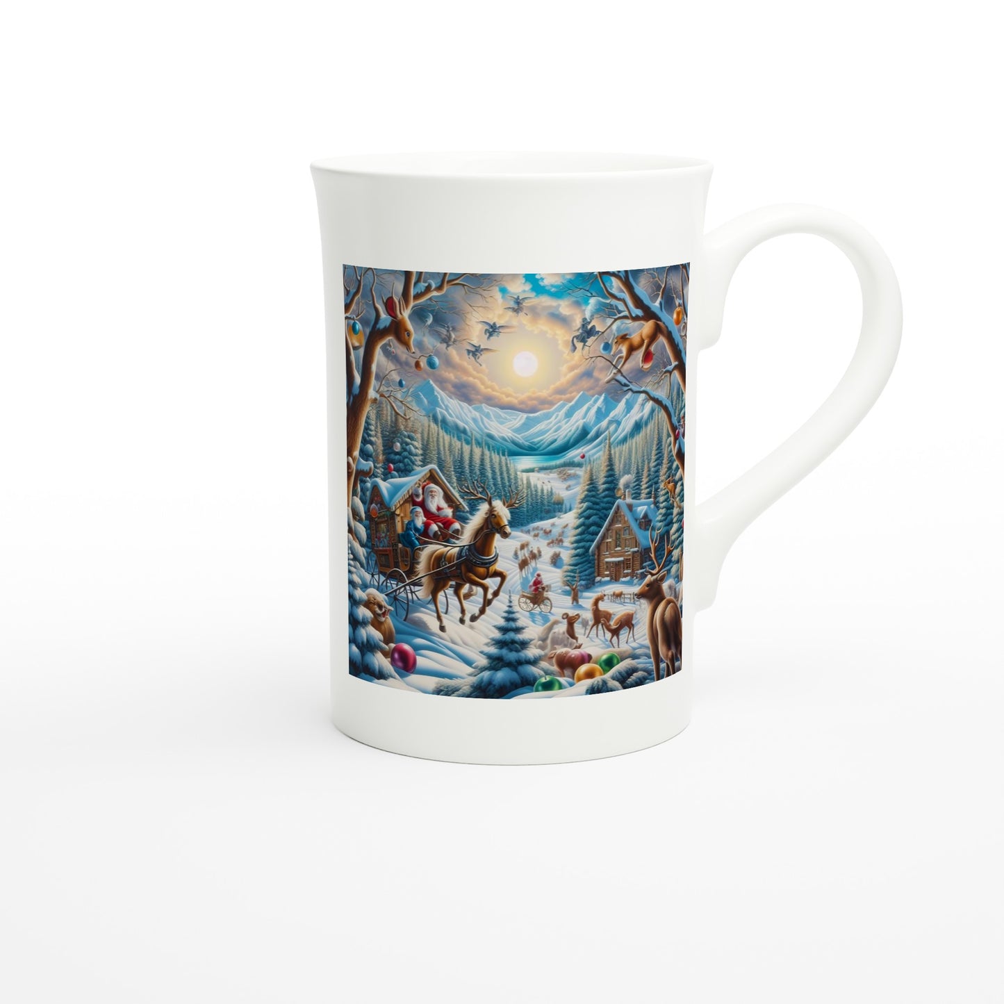 White 10oz Porcelain Slim Mug - Winter  151