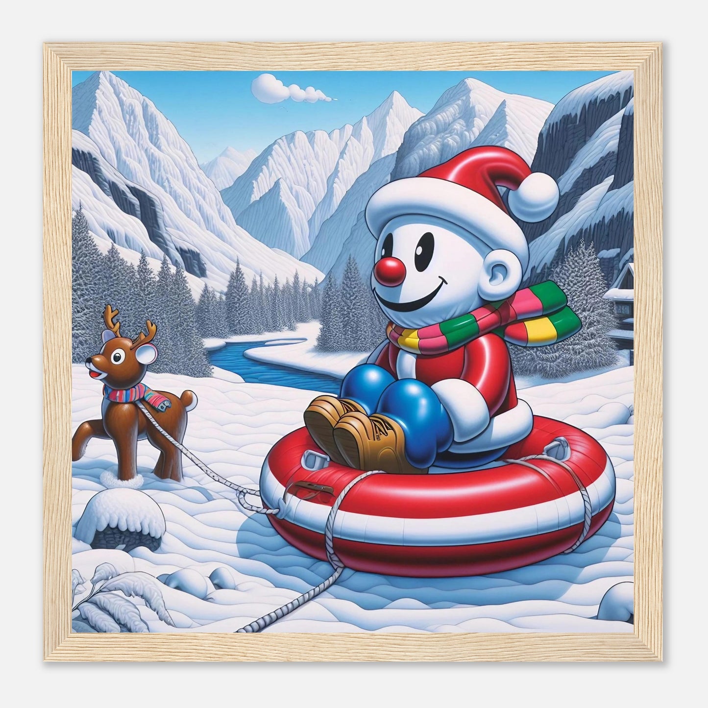 Wall art - Snowman with reindeer