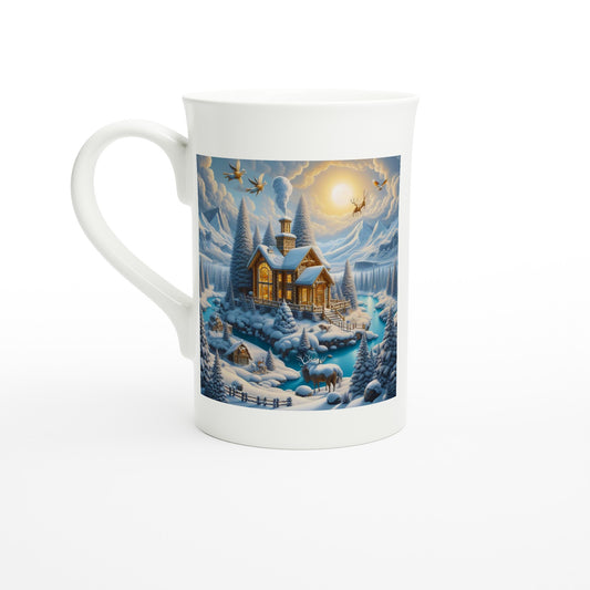 White 10oz Porcelain Slim Mug - Winter 176