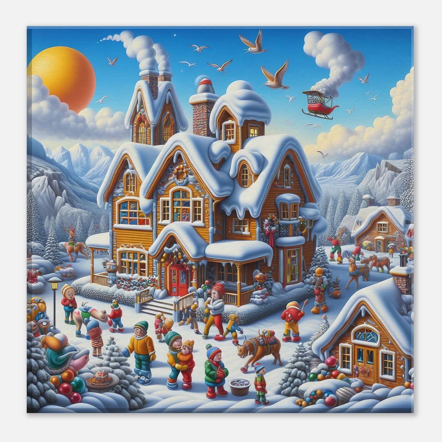 Wall Art - Winter 65 - House in a village