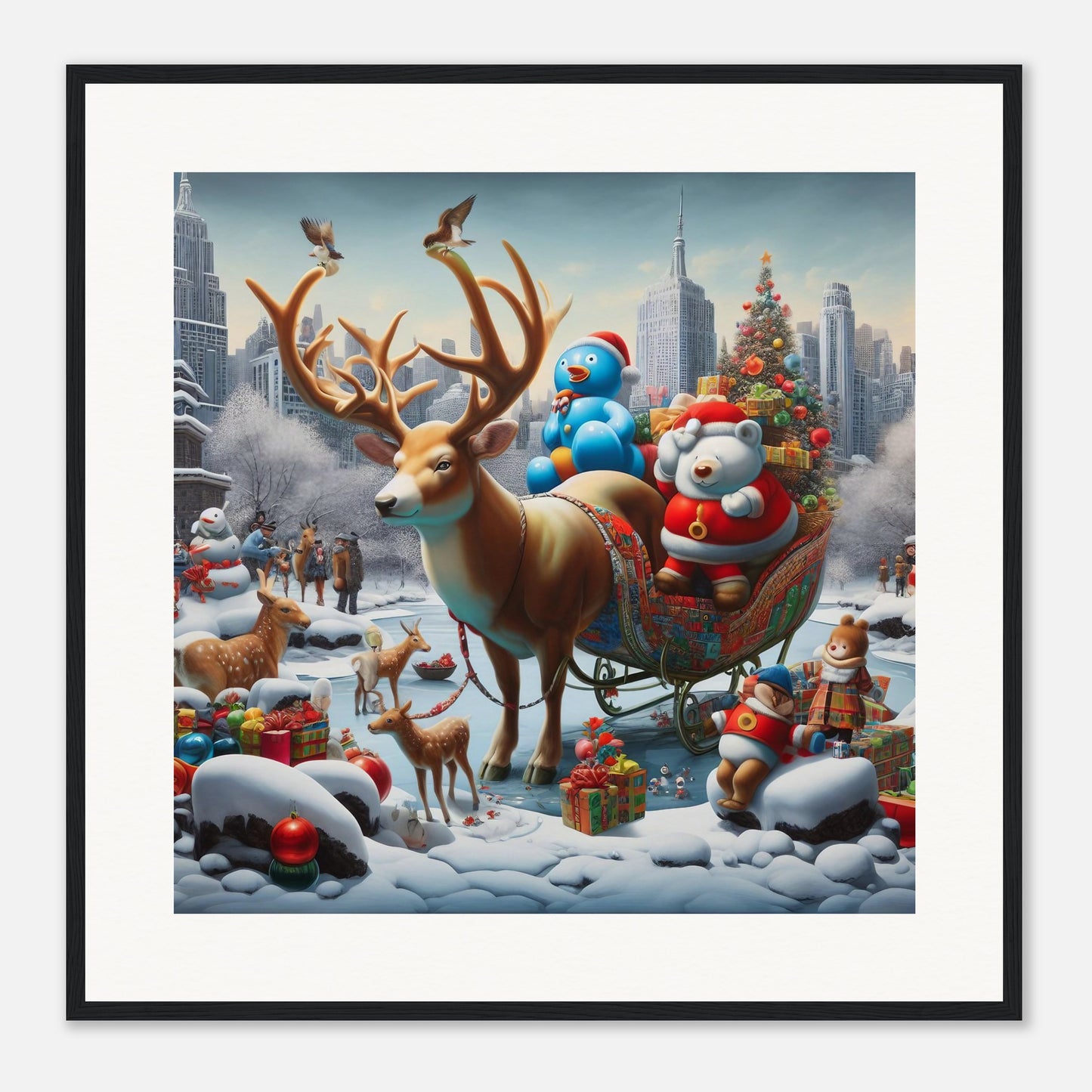 Wall Art - Winter 31 - Reindeer and polar bear