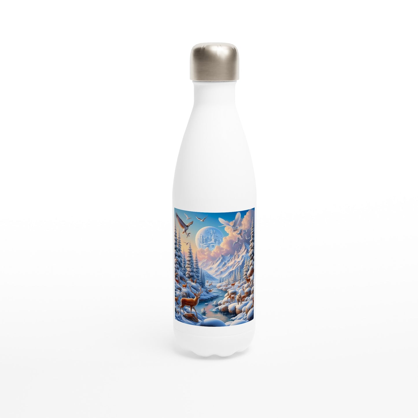 White 17oz Stainless Steel Water Bottle - Winter 215