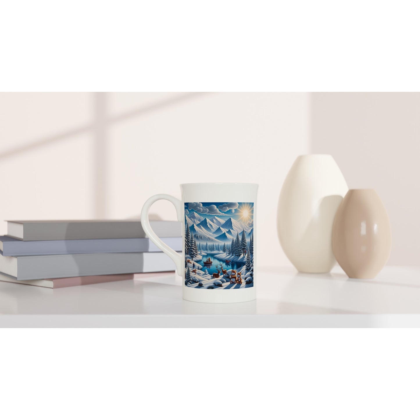 White 10oz Porcelain Slim Mug - Winter 171