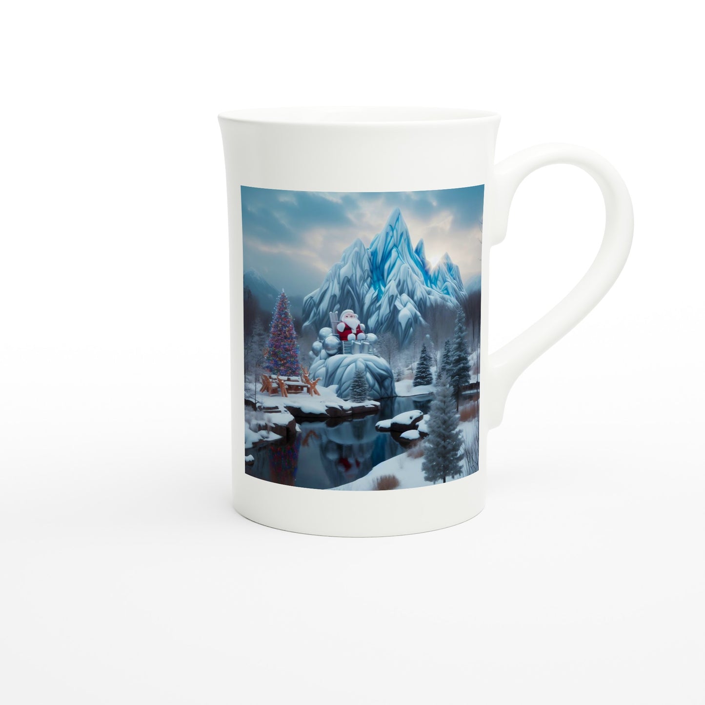 White 10oz Porcelain Slim Mug - Winter 168