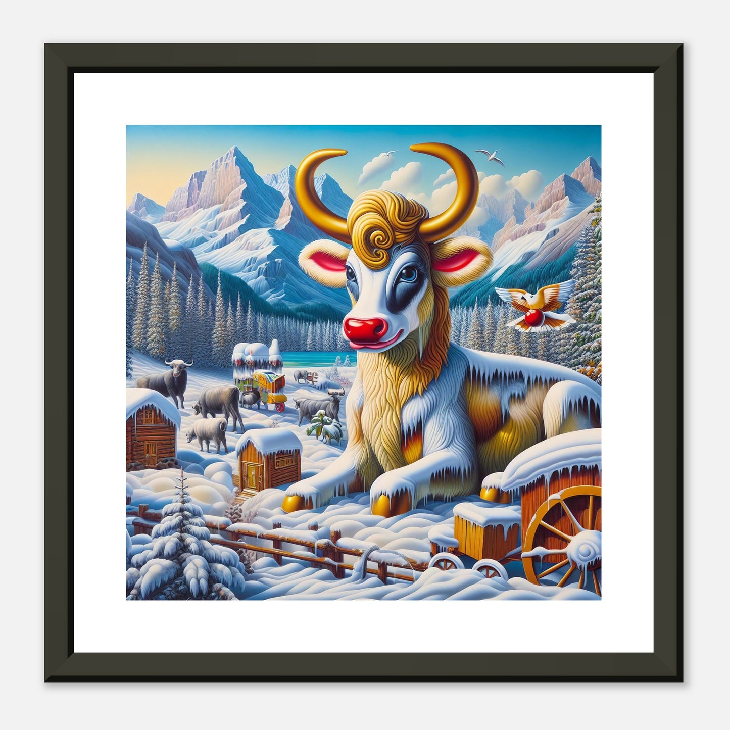 Wall Art - Winter 70 - Sitting cow
