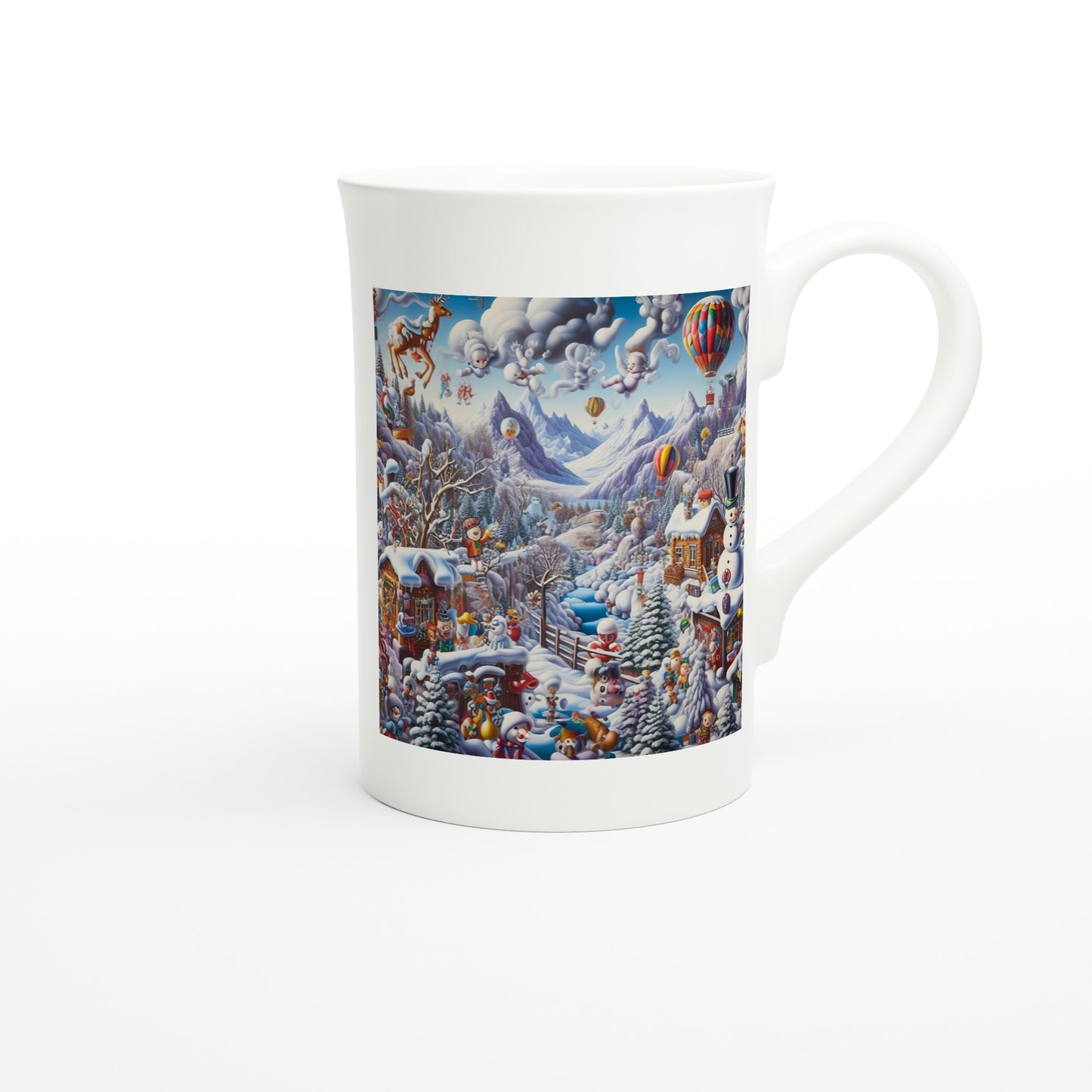 White 10oz Porcelain Slim Mug - Winter 146