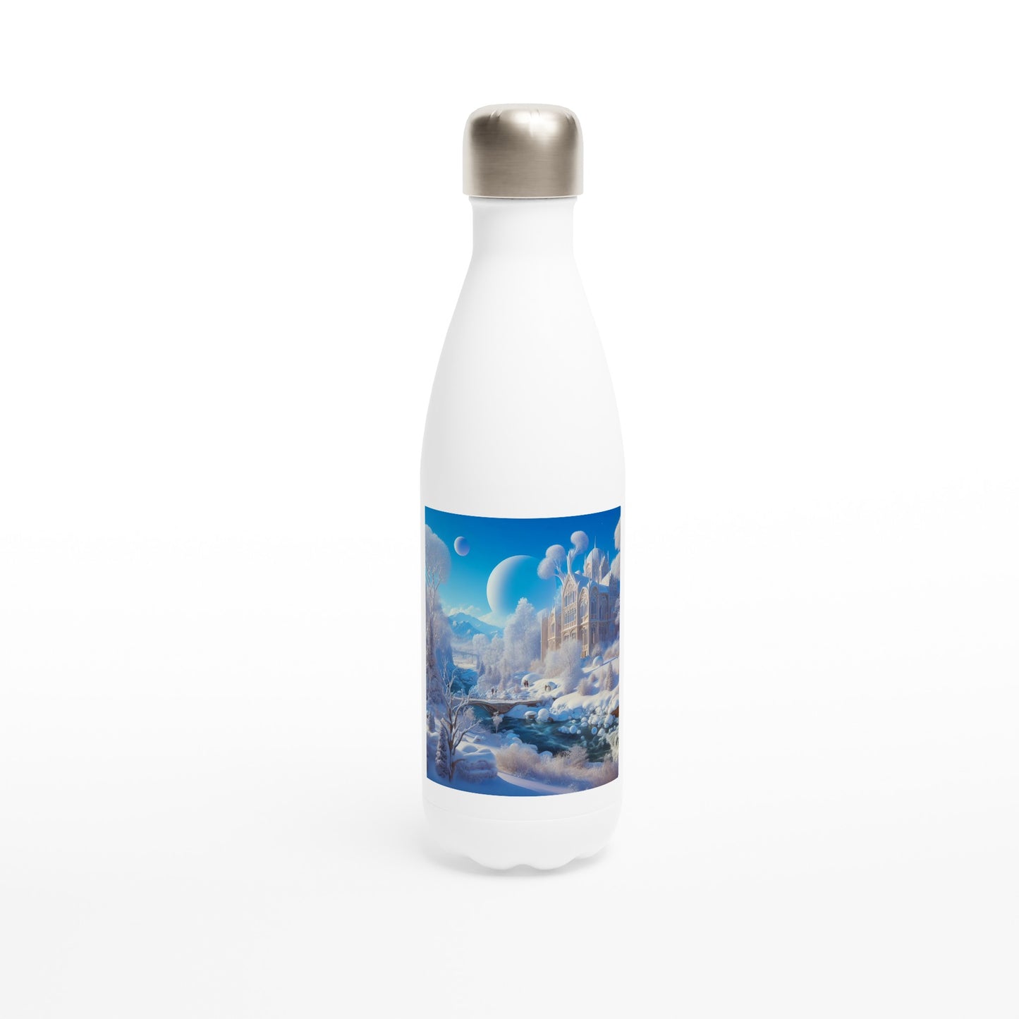 White 17oz Stainless Steel Water Bottle - Winter 89