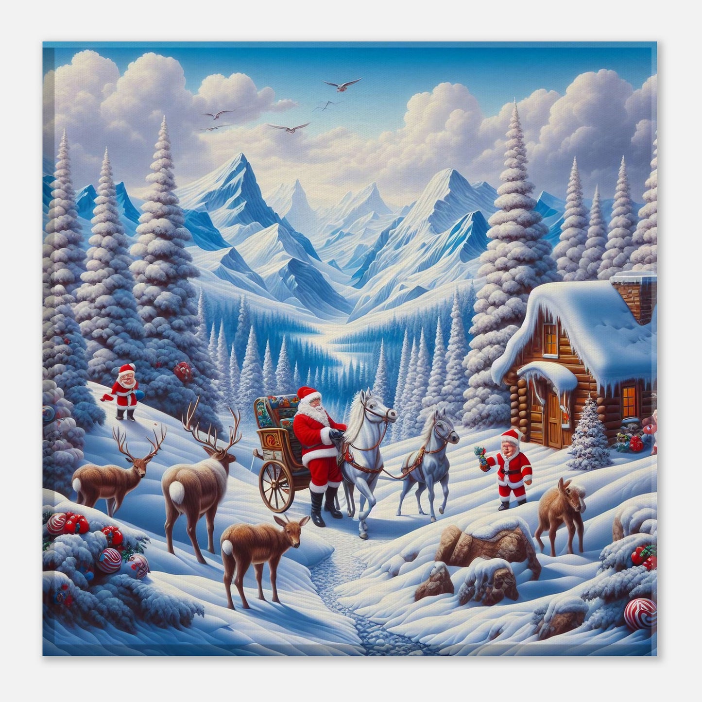 Wall Art - Winter 55 - Santa Claus and horses