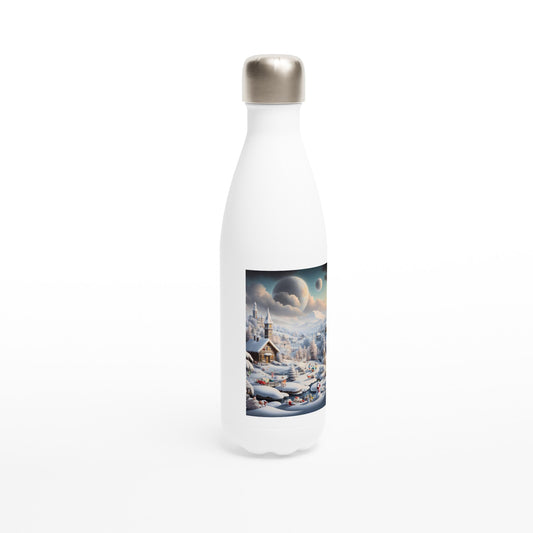 White 17oz Stainless Steel Water Bottle - Winter 104