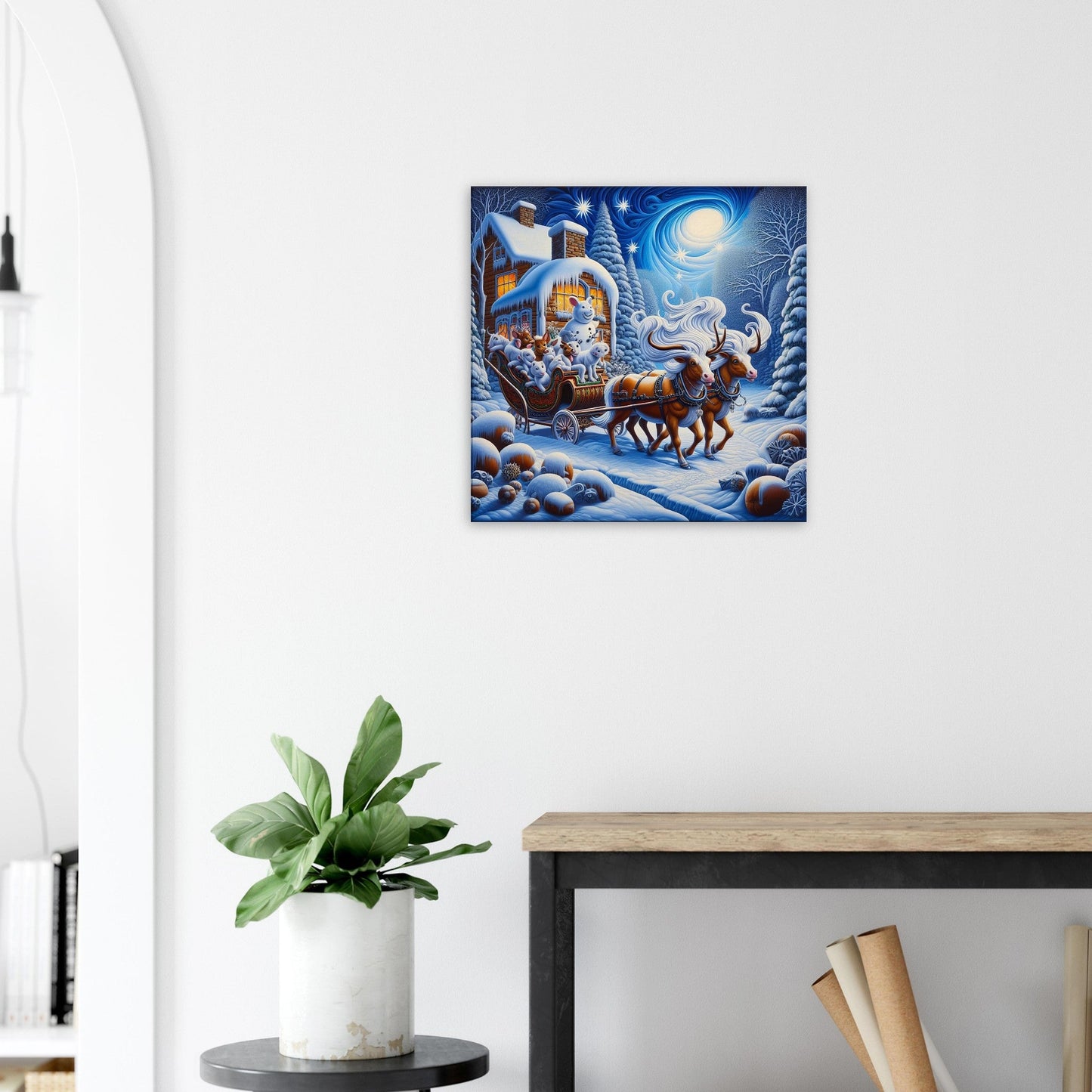 Canvas - Horses And Carriage Print Material