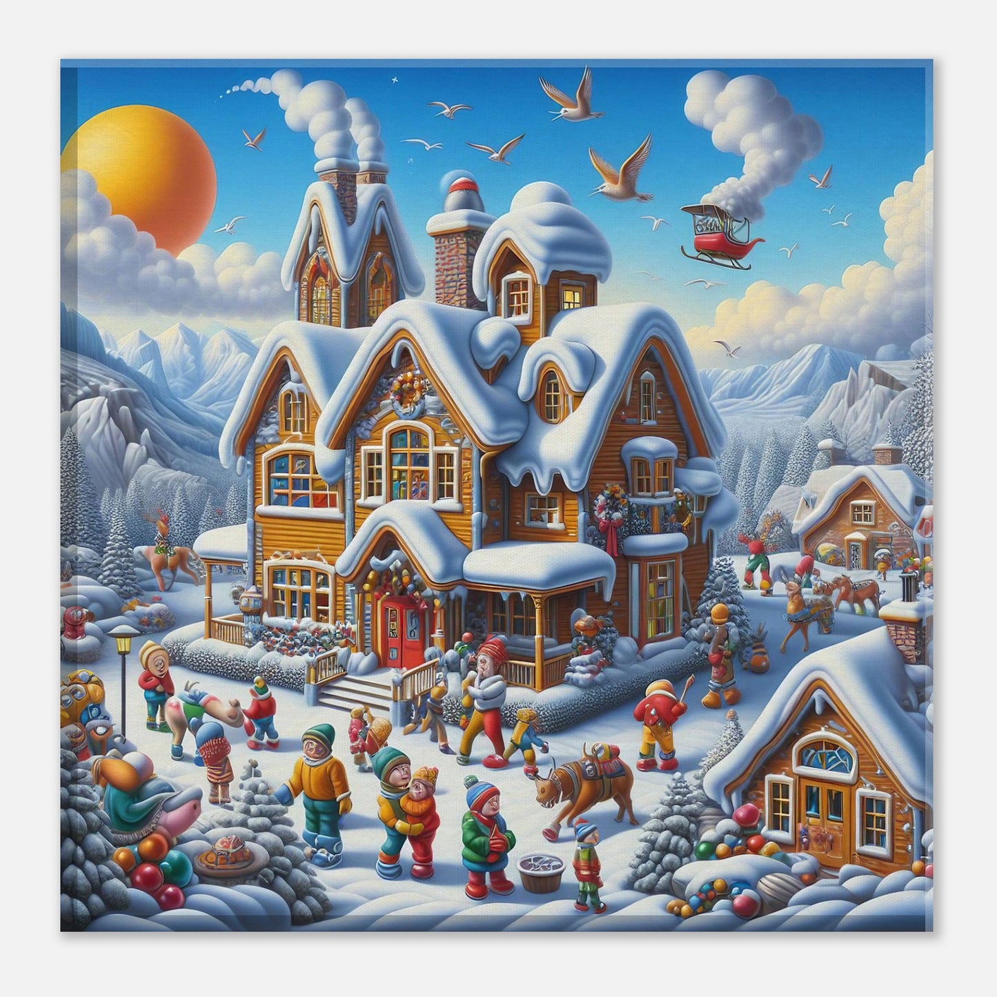 Wall Art - Winter 65 - House in a village