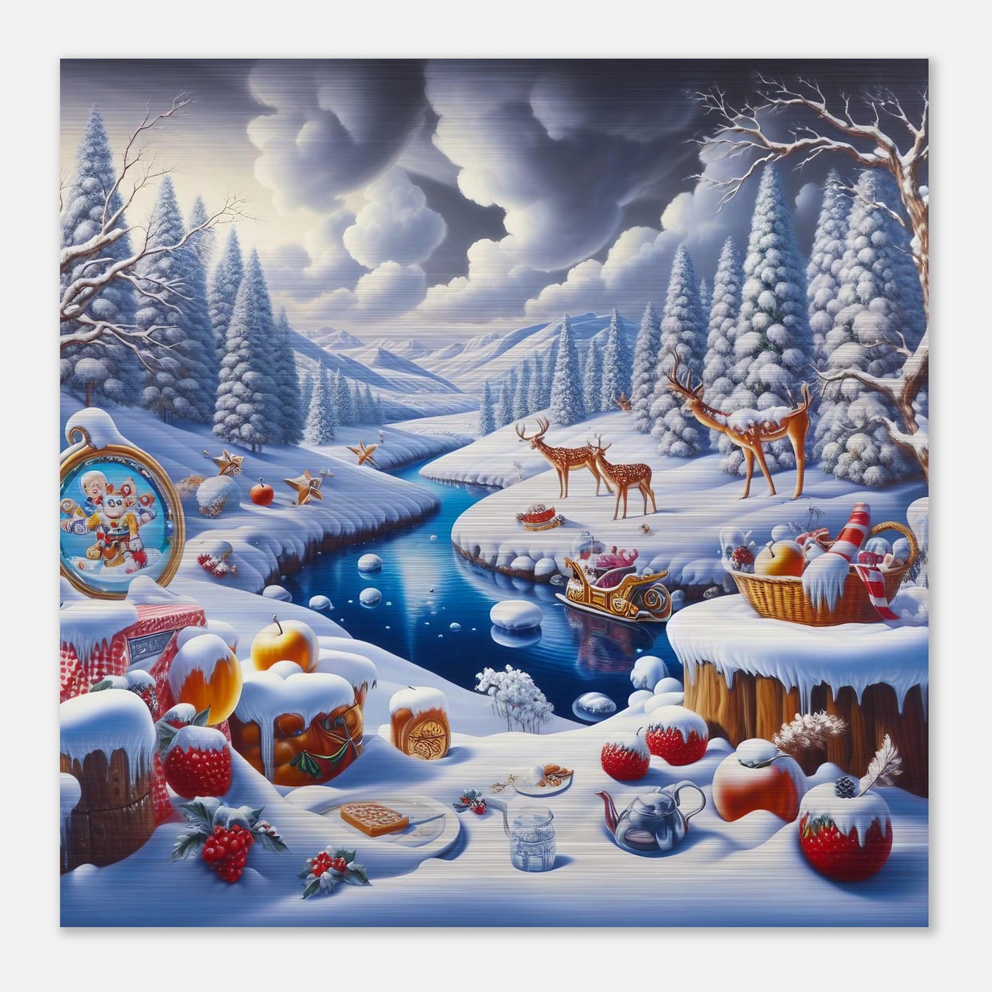 Wall Art - Winter 60 - Fruits and a river