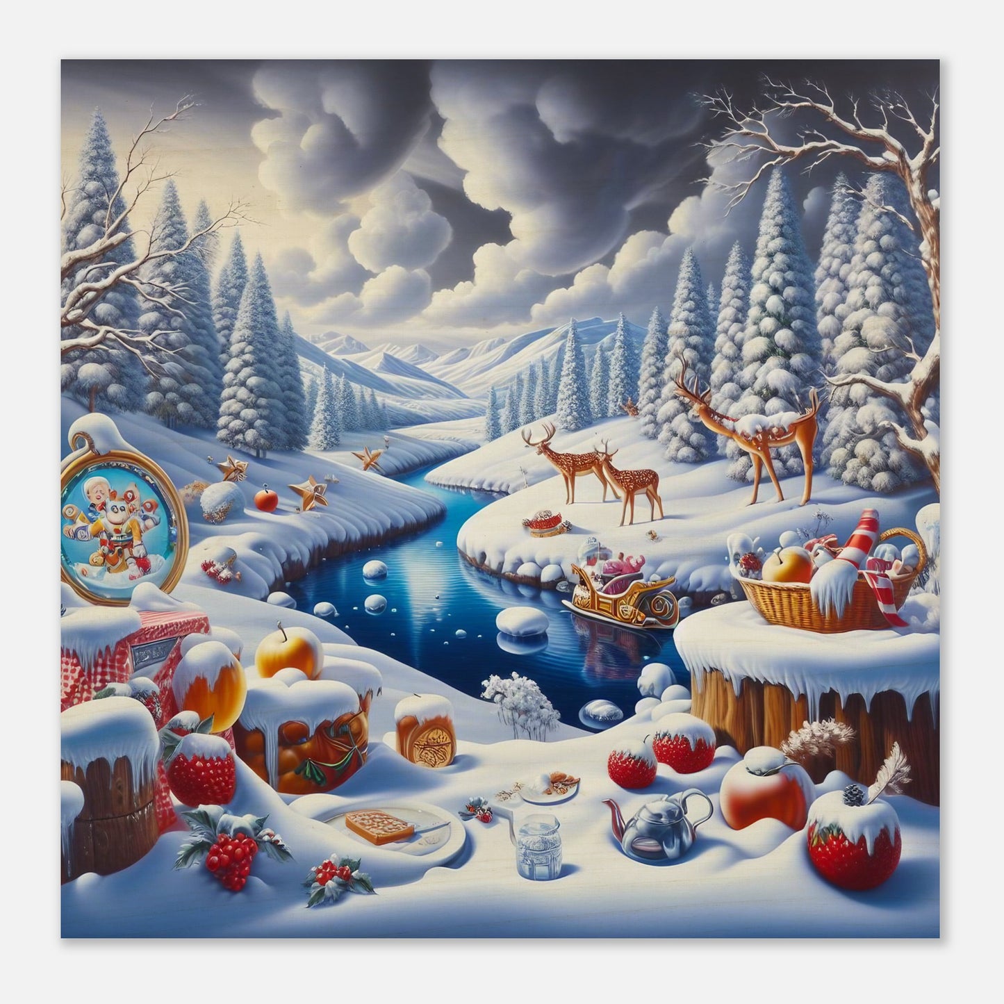 Wall Art - Winter 60 - Fruits and a river