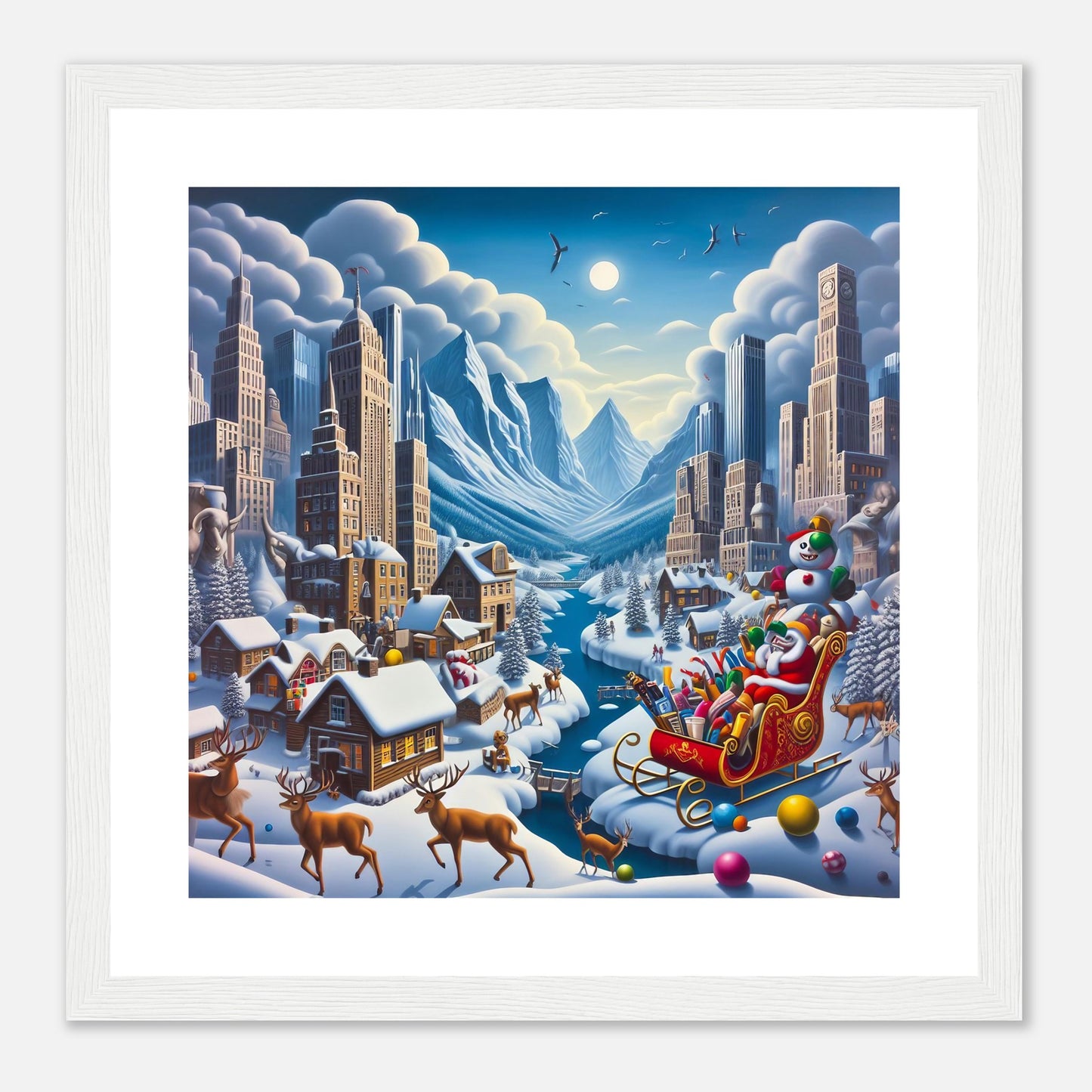 Wall Art - Winter 33 - Sleigh and river