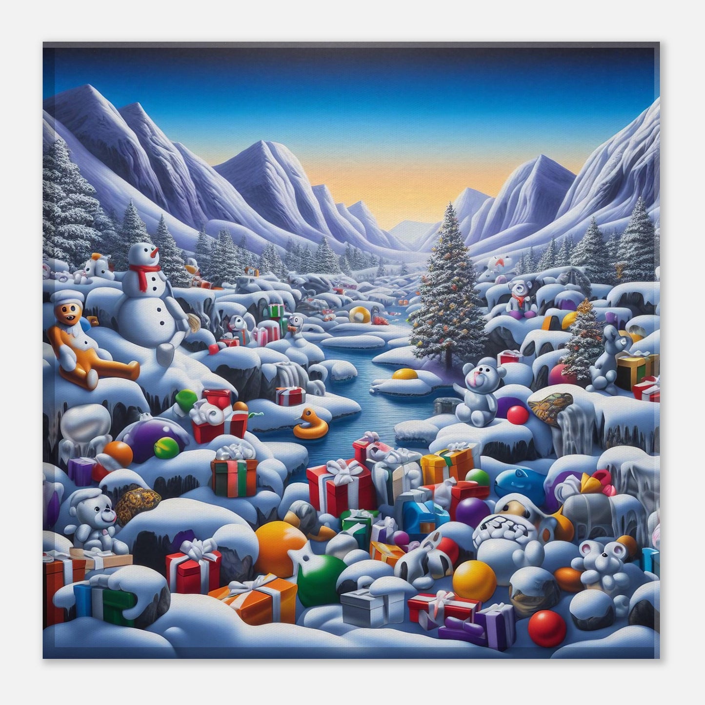 Wall Art - Winter 49 - Gifts and a snowman