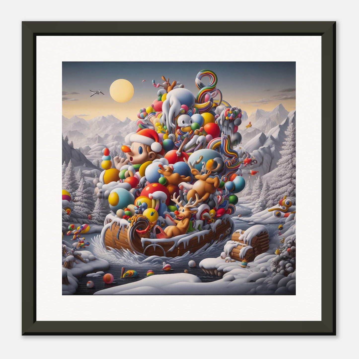 Wall Art - Winter 59 - Boy, Sleigh, Toys