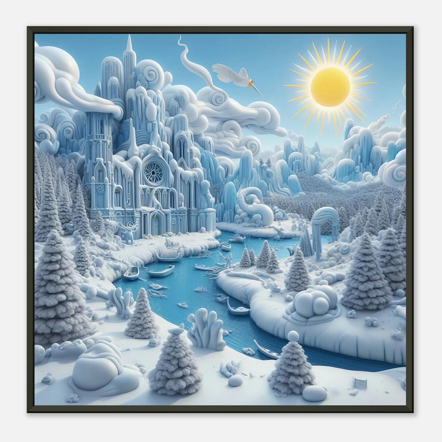 Wall art - Frozen Castle by a river