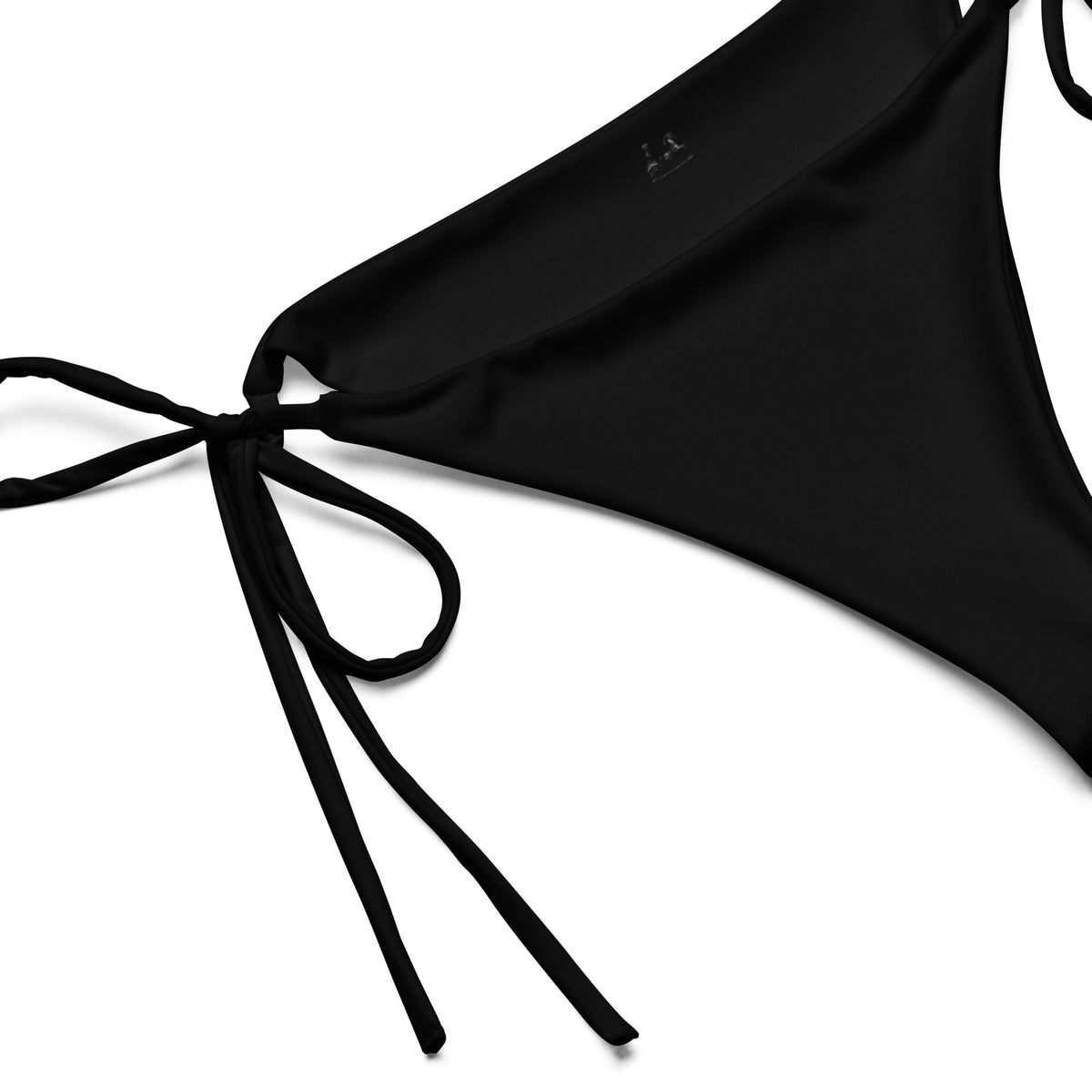 Deep String Cloth String Bikini Bottom - Timeless - Deep Black – Essbia