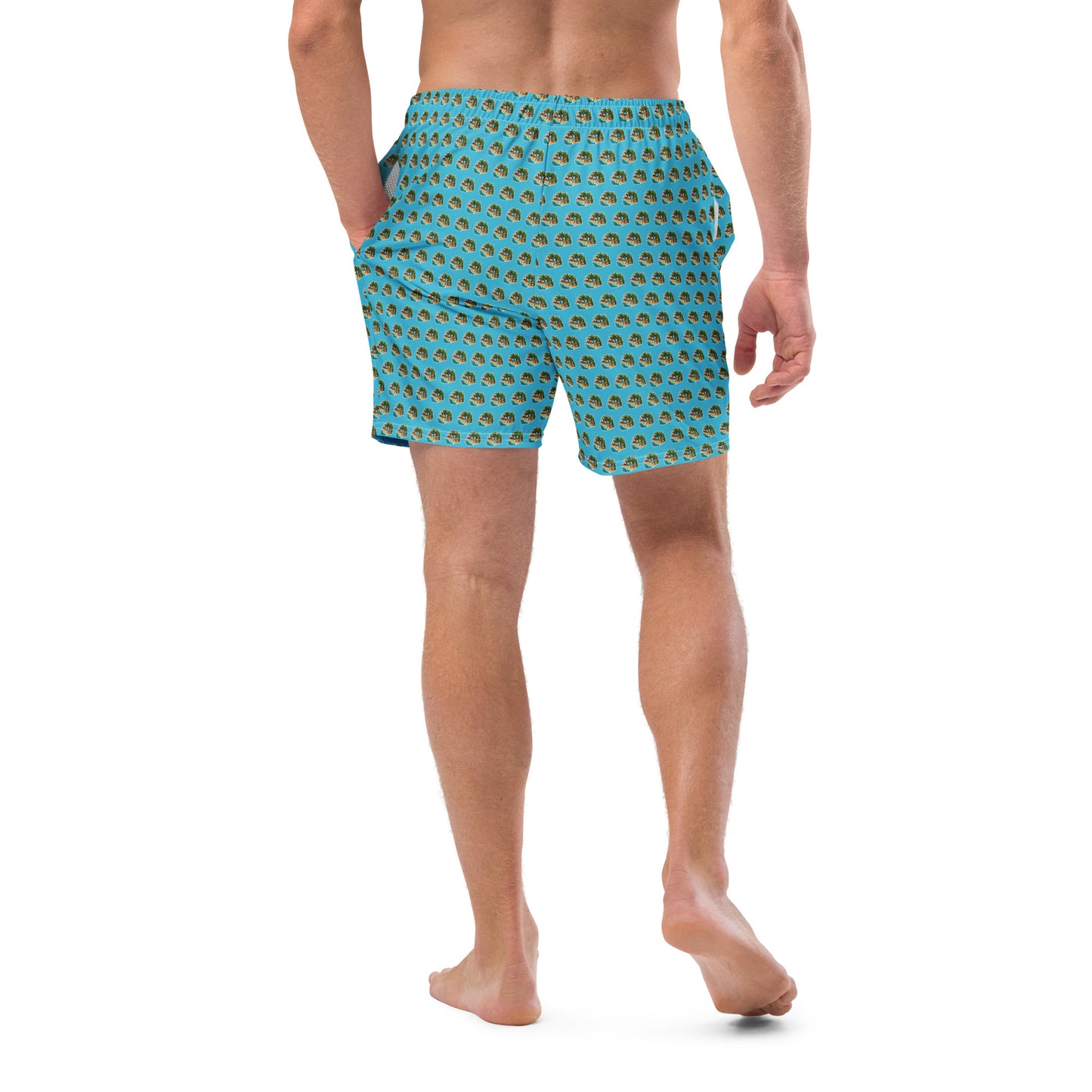 Men's Swim Trunks - Beach Scene 1 - Bright Summer Sky