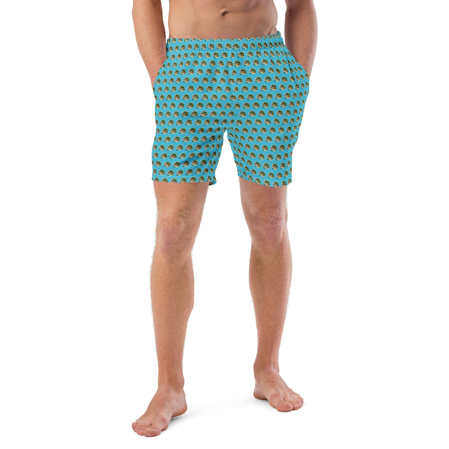 Men's Swim Trunks - Beach Scene 1 - Bright Summer Sky