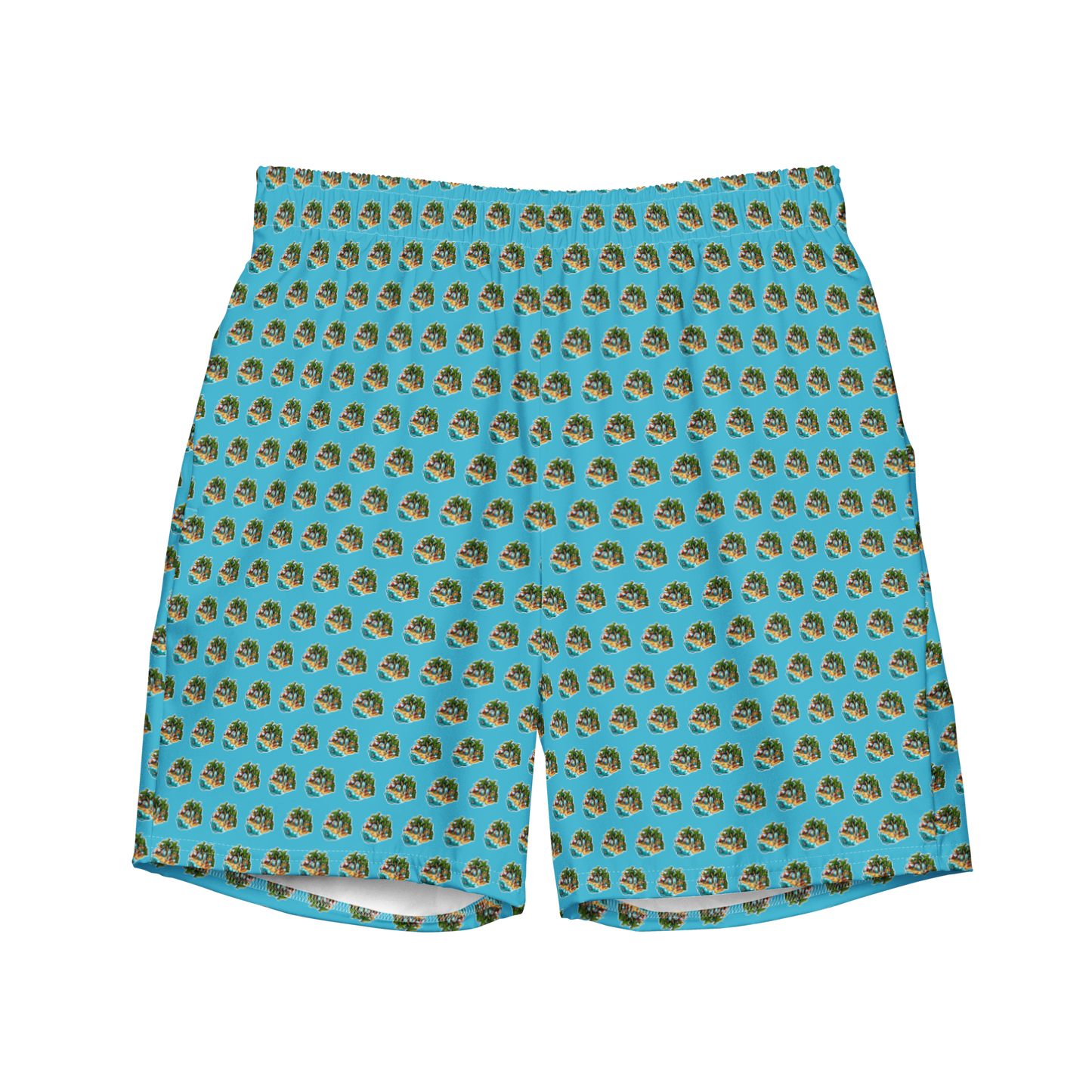 Men's Swim Trunks - Beach Scene 1 - Bright Summer Sky