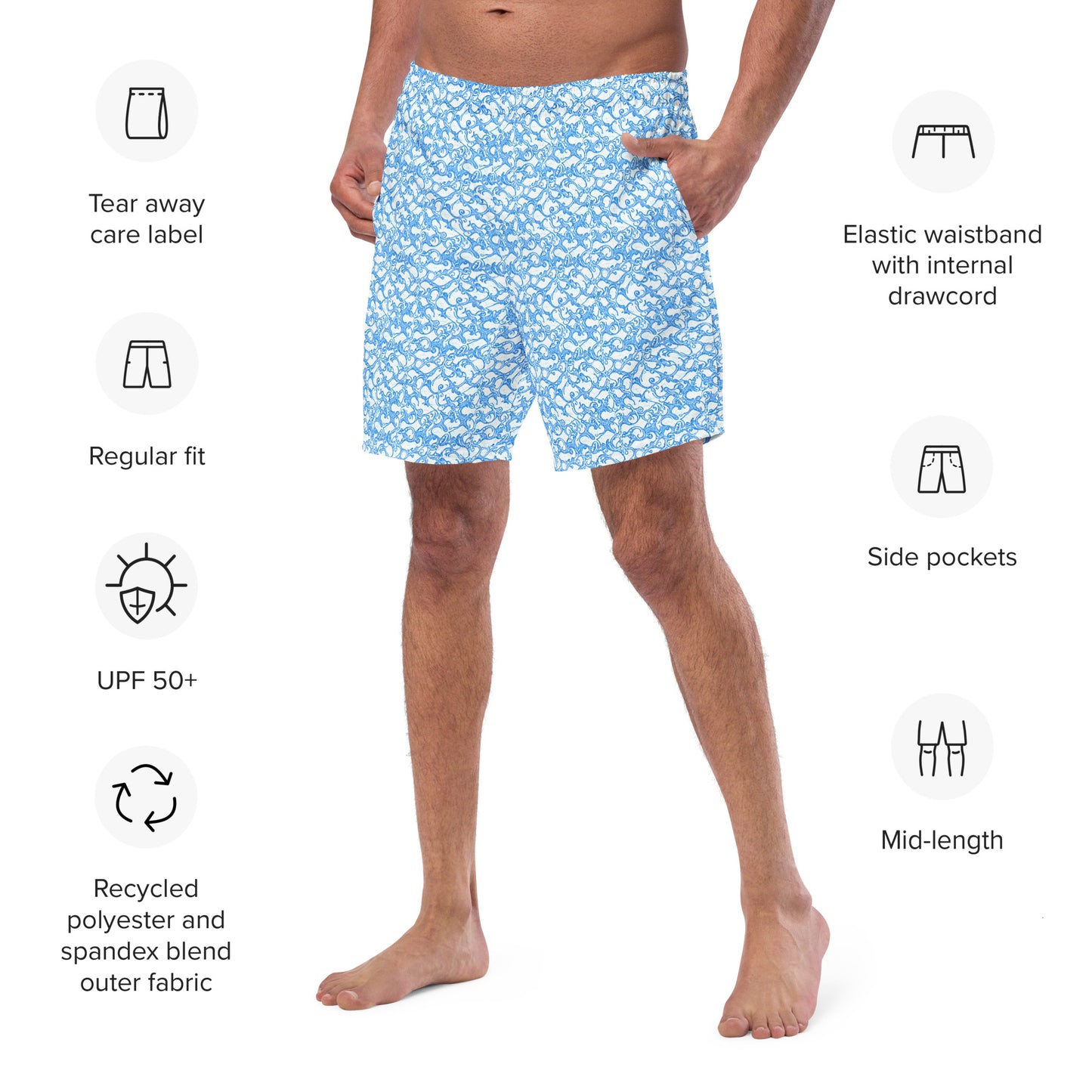 Men's Swim Trunks - Waves 2