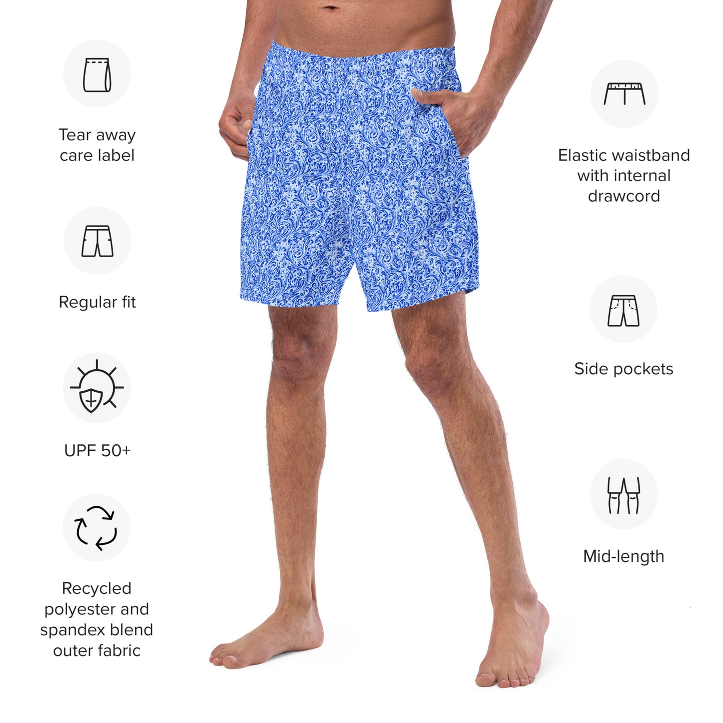 Men's Swim Trunks - Waves 1