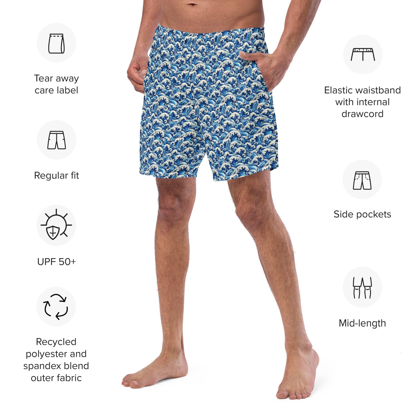 Men's Swim Trunks - Waves 3