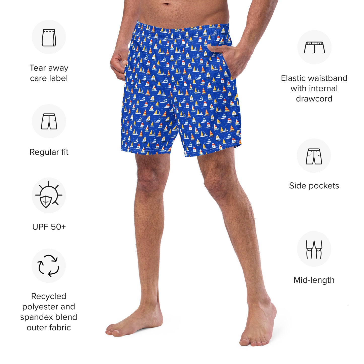 Men's Swim Trunks - Sailboats 2