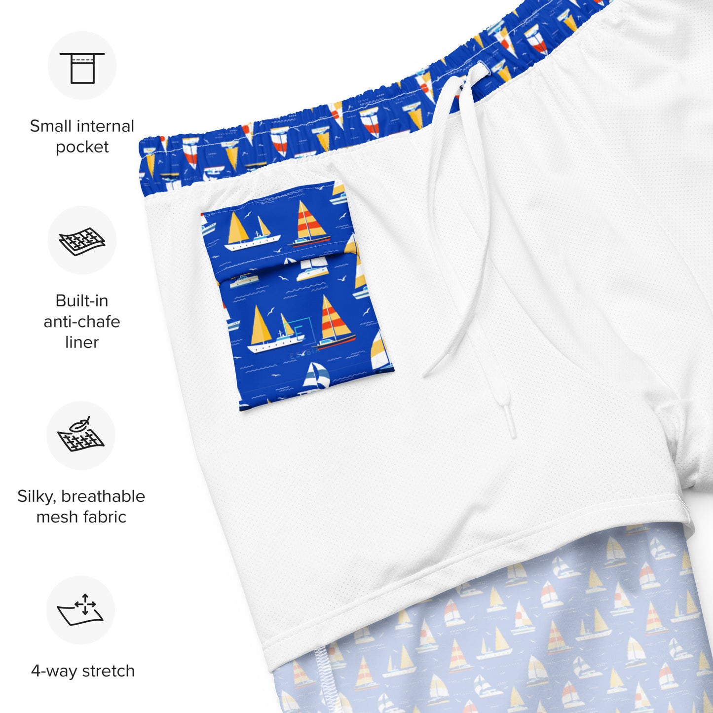 Men's Swim Trunks - Sailboats 2