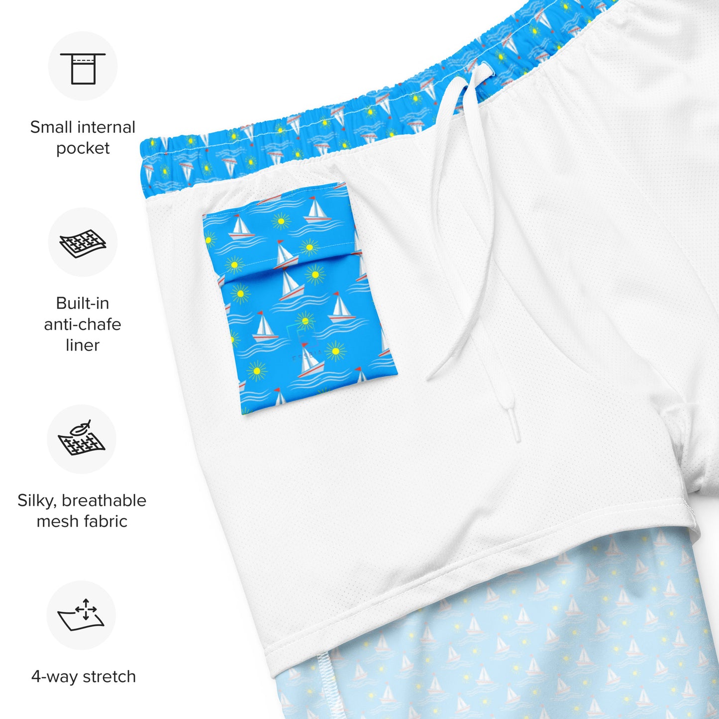 Men's Swim Trunks - Sailboats 1