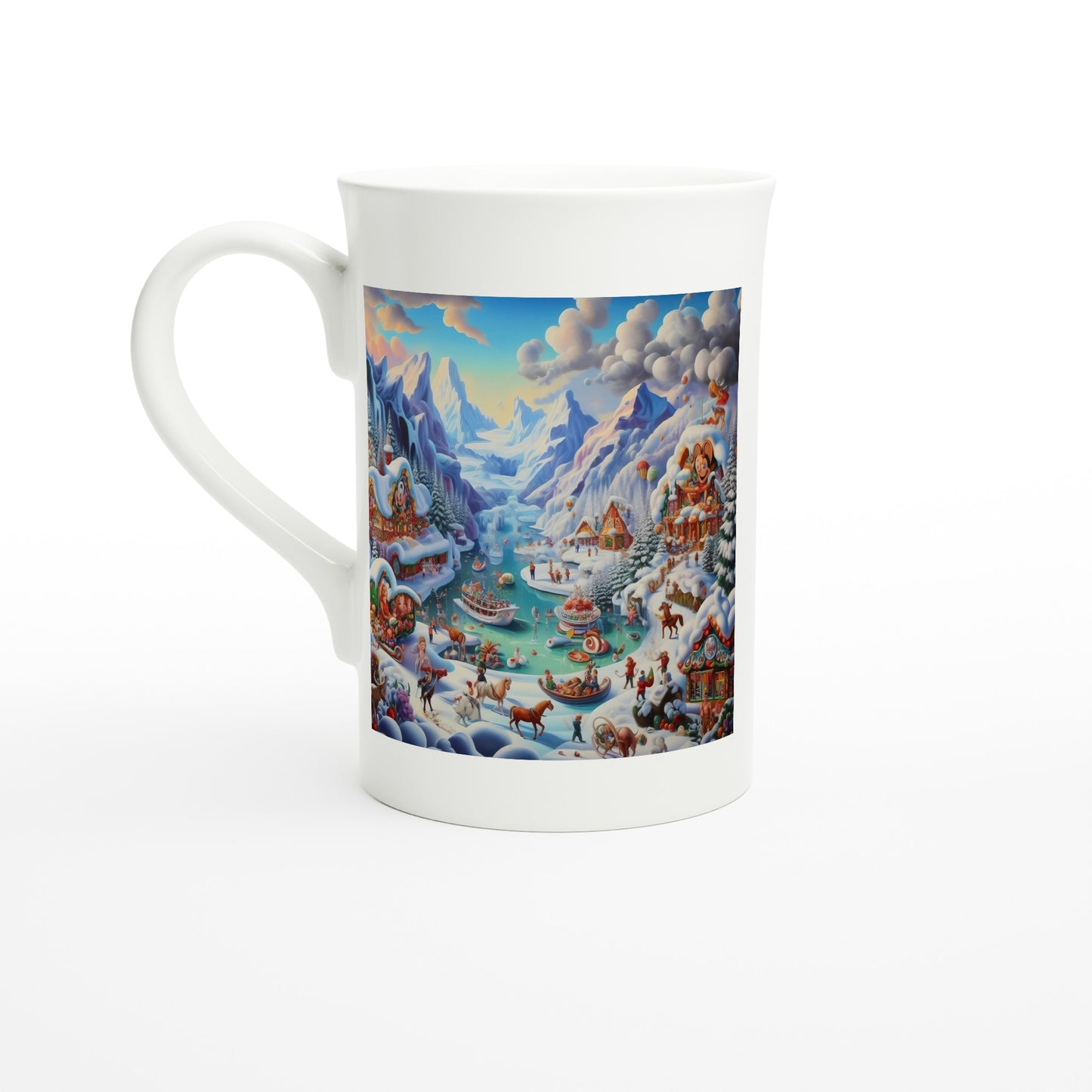 White 10oz Porcelain Slim Mug - Winter 169