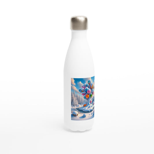 White 17oz Stainless Steel Water Bottle - Winter 78