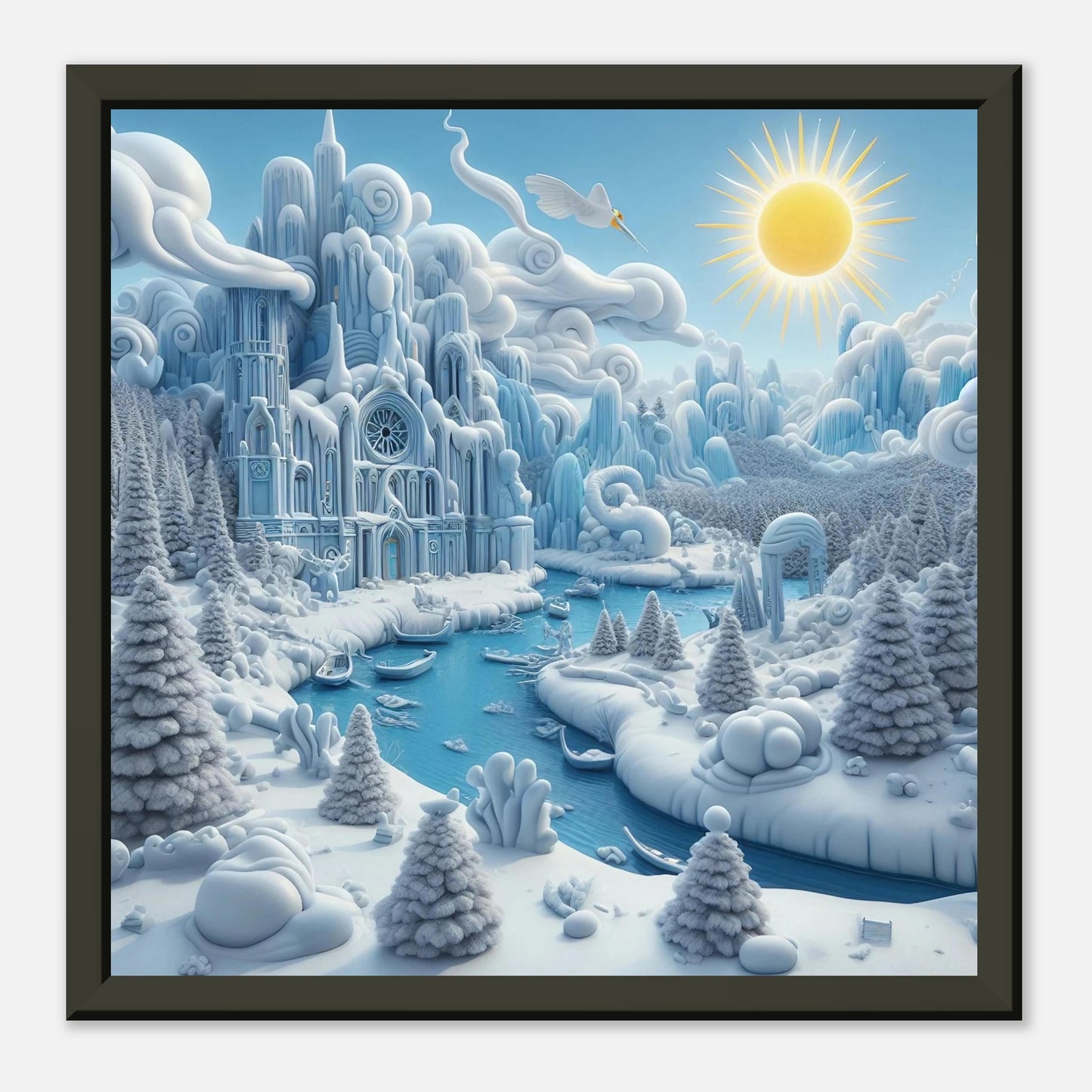 Wall art - Frozen Castle by a river